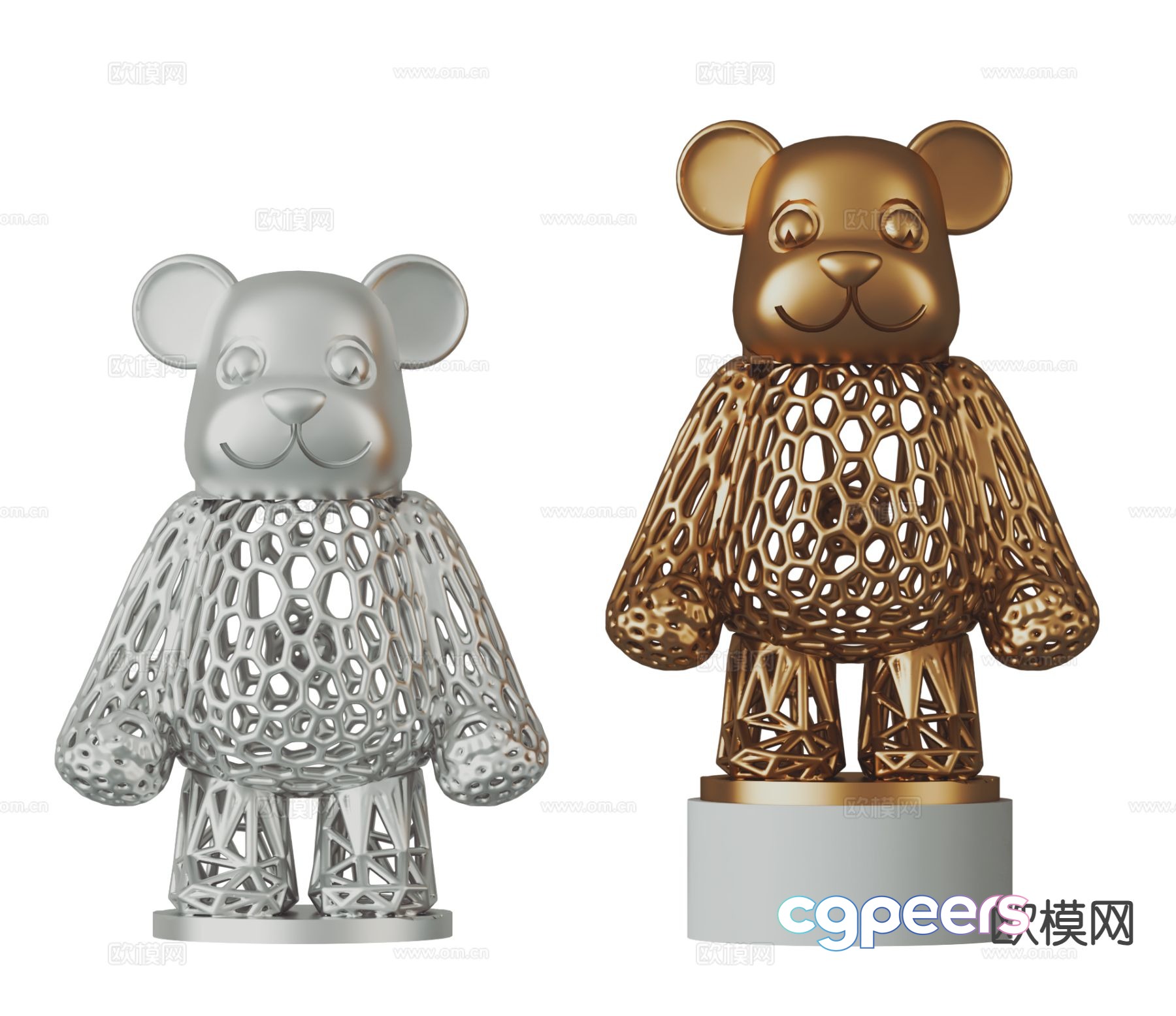 Violent bear sculpture trendy toy building block bear bear doll 3d model Violent bear sculpture trendy toy building block bear bear doll 3d model