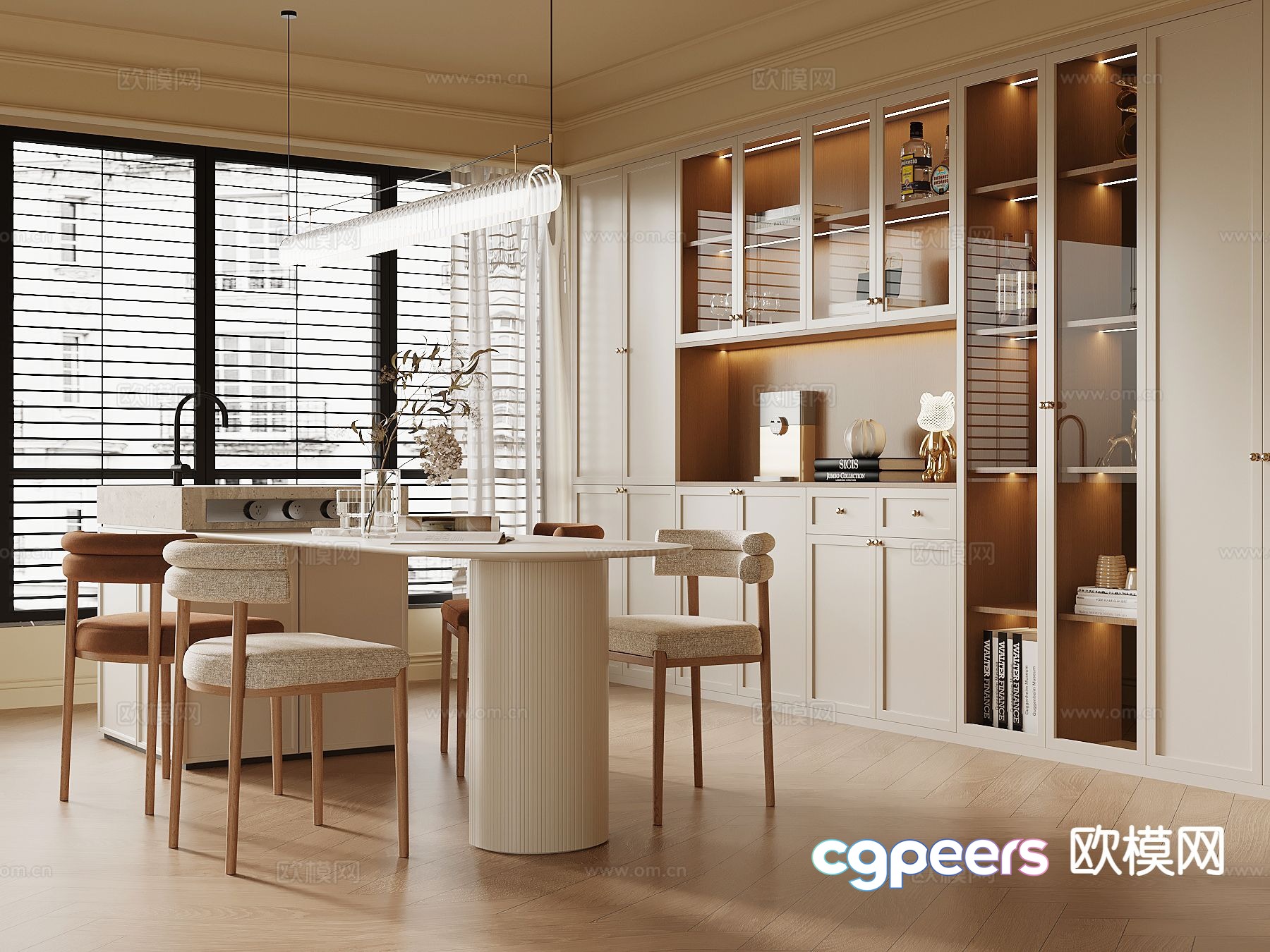 Cream style restaurant 3d model Cream style restaurant 3d model
