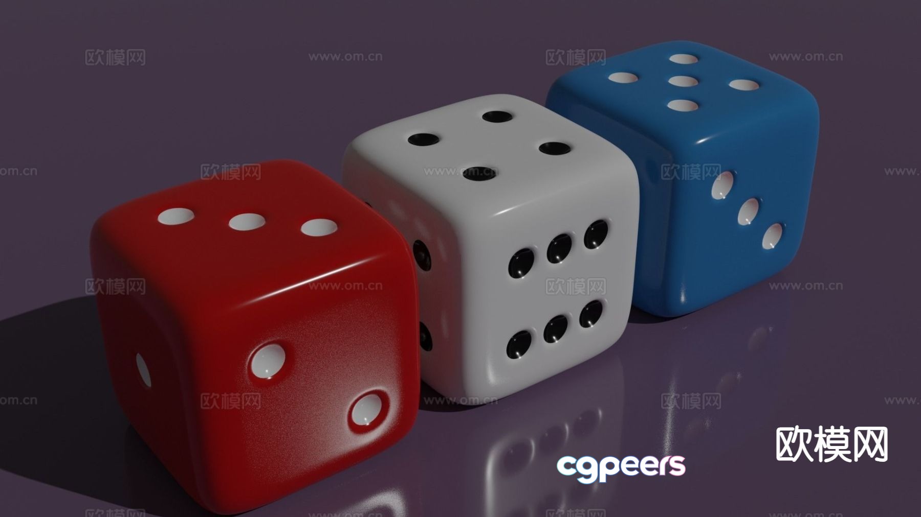Game dice props 3d model Game dice props 3d model