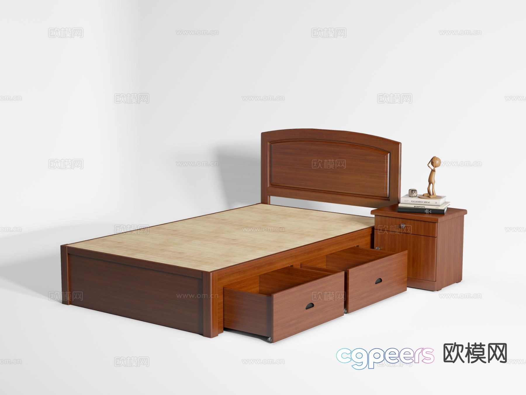 Modern single bed 3d model Modern single bed 3d model
