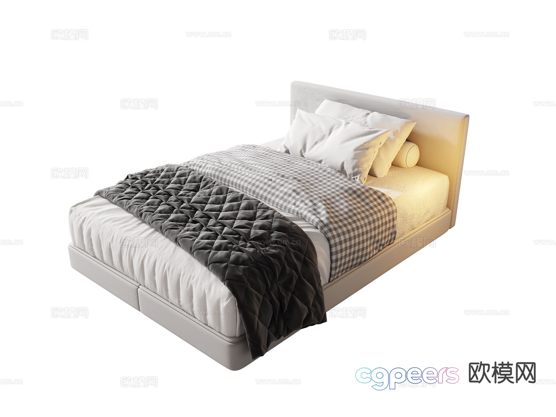 Modern single bed 3d model Modern single bed 3d model