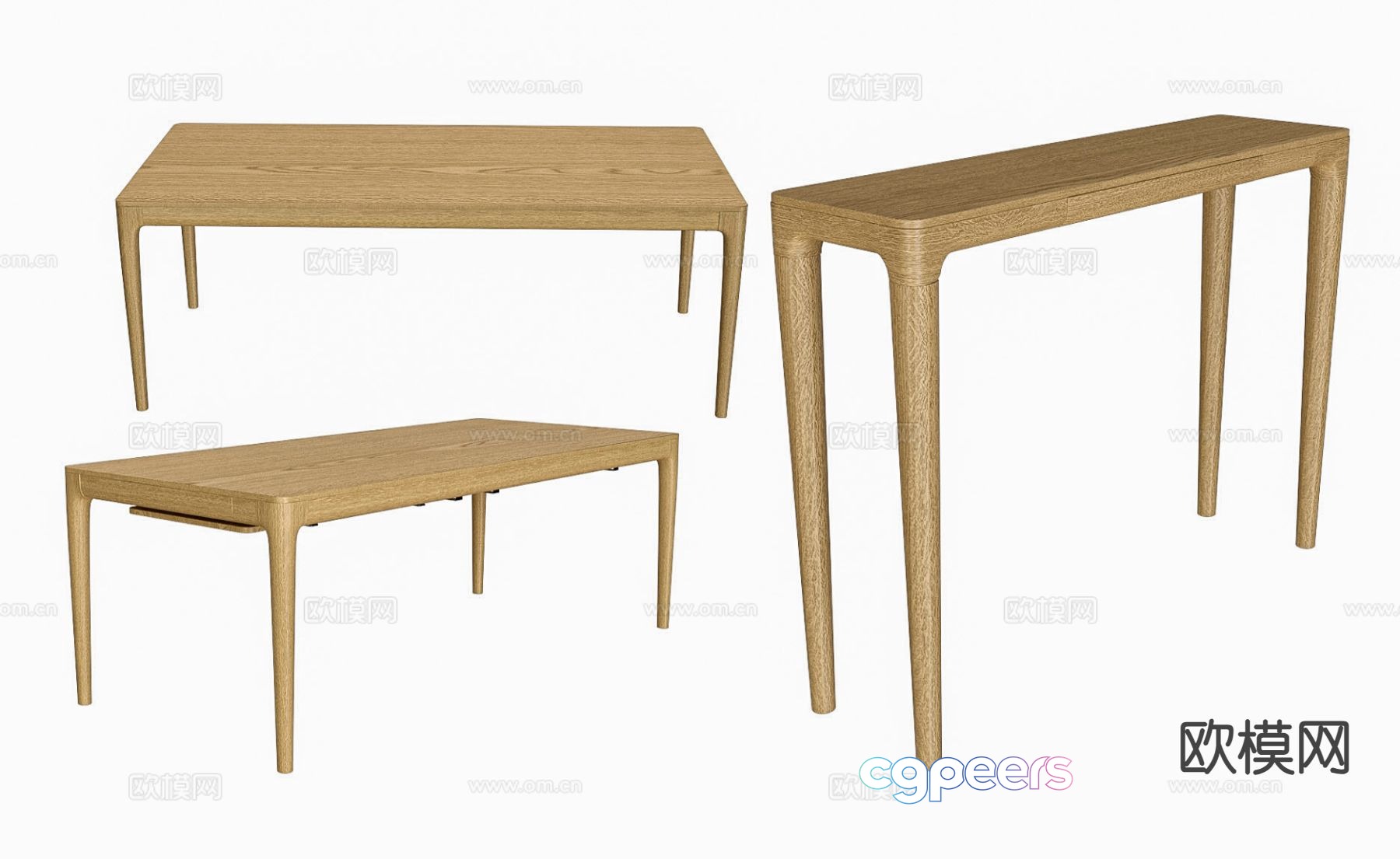 Nordic solid wood dining table 3D model Nordic solid wood dining table 3D model