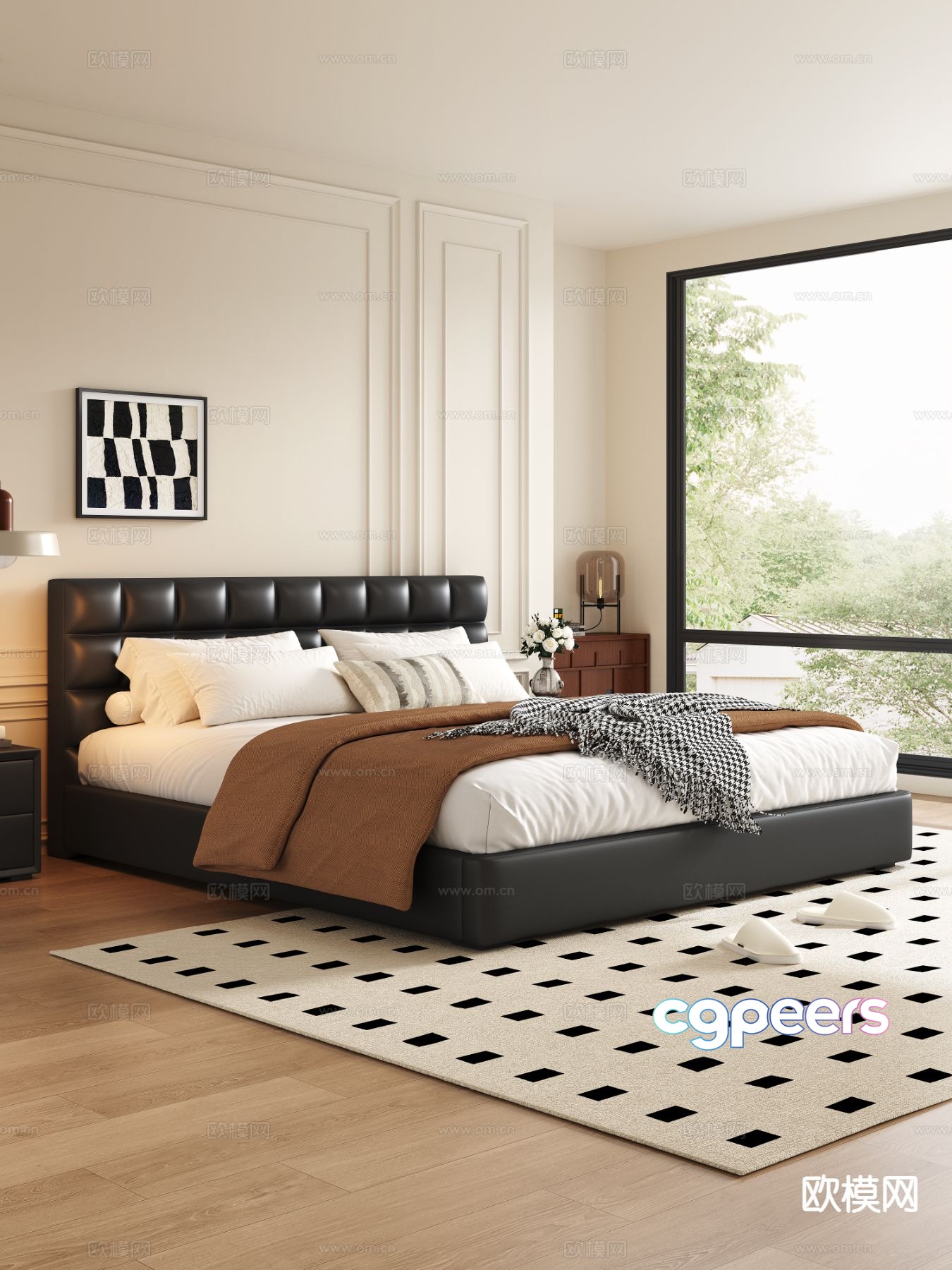 Medieval style double bed 3d model Medieval style double bed 3d model