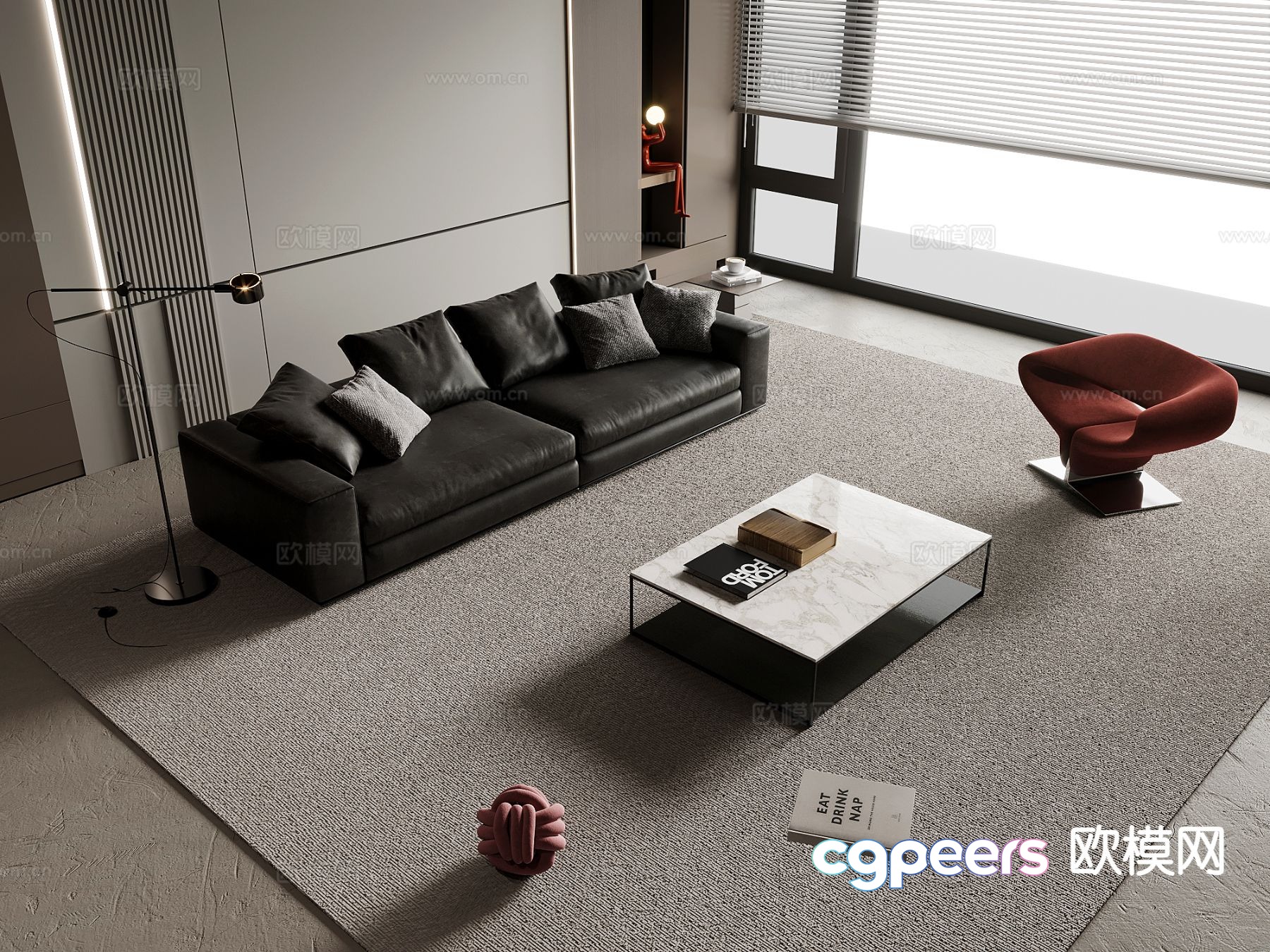 Italian sectional sofa 3d model Italian sectional sofa 3d model