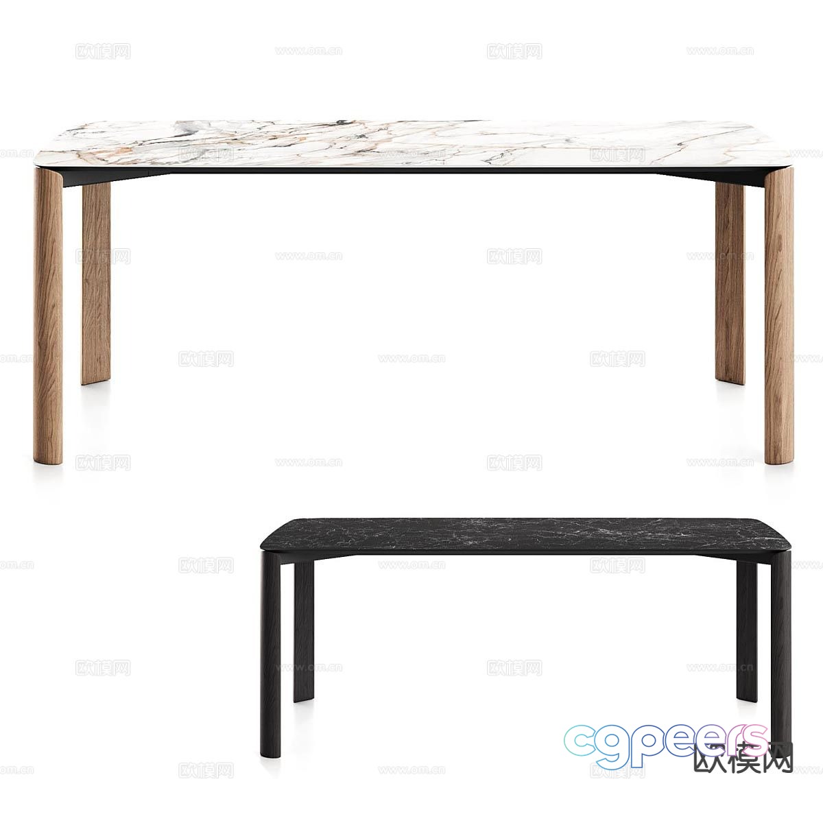 Simple dining table marble dining table 3d model Simple dining table marble dining table 3d model