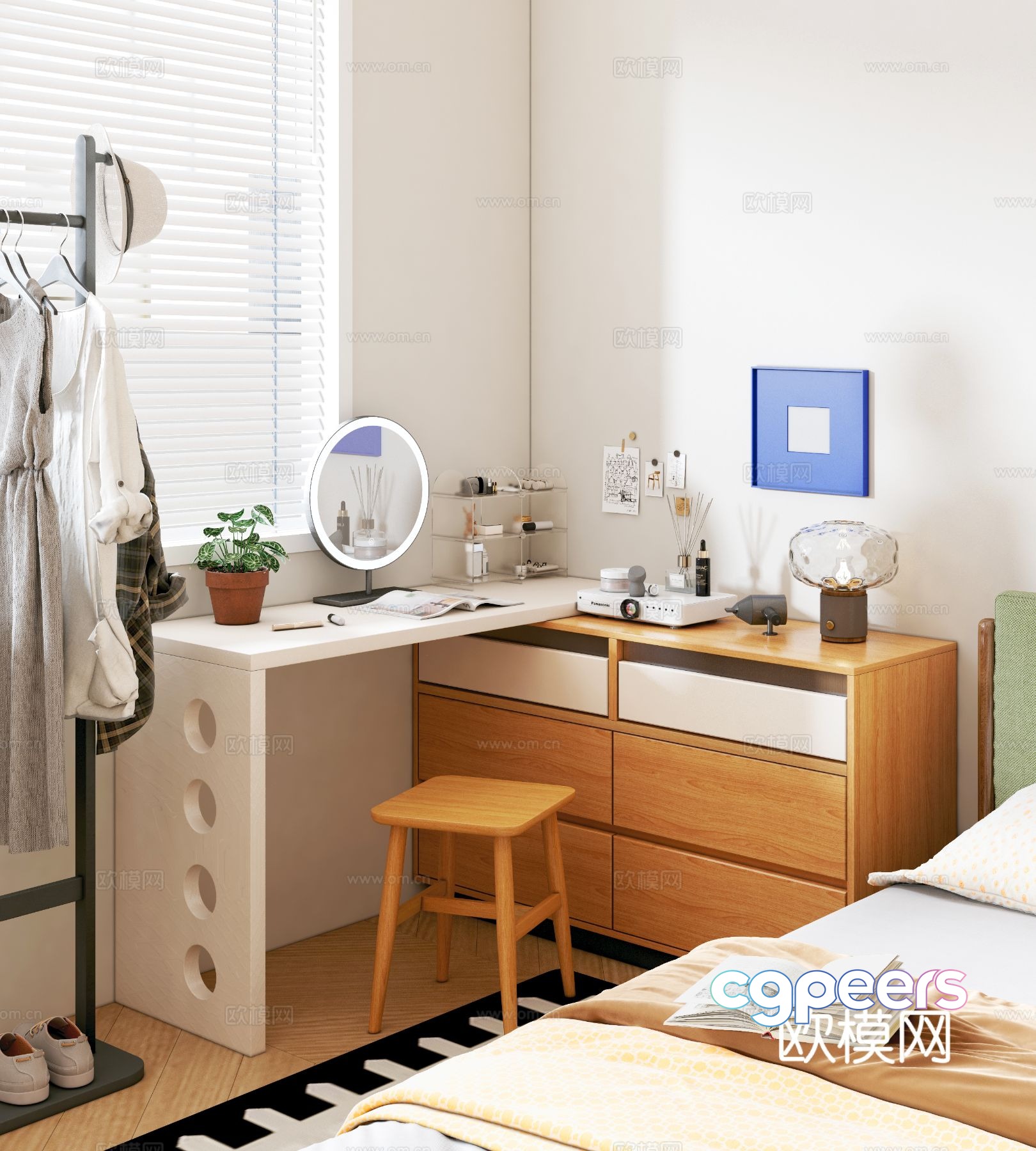 Modern dressing table 3d model Modern dressing table 3d model