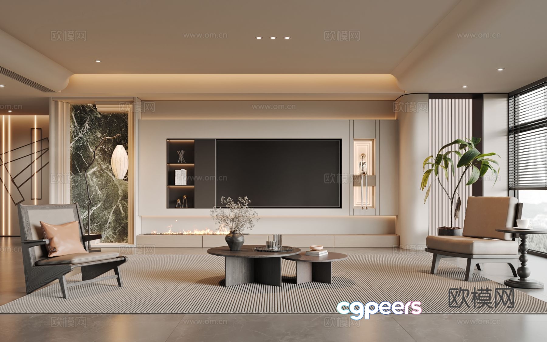 Modern living room 3d model Modern living room 3d model