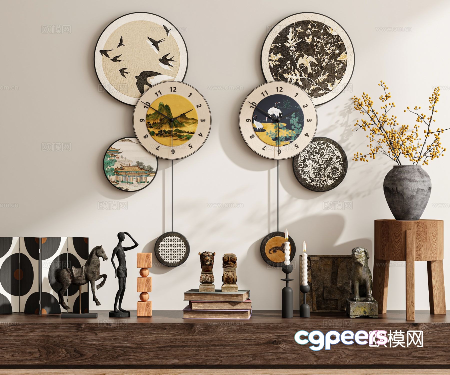 Medieval style clock clock wall clock 3d model Medieval style clock clock wall clock 3d model