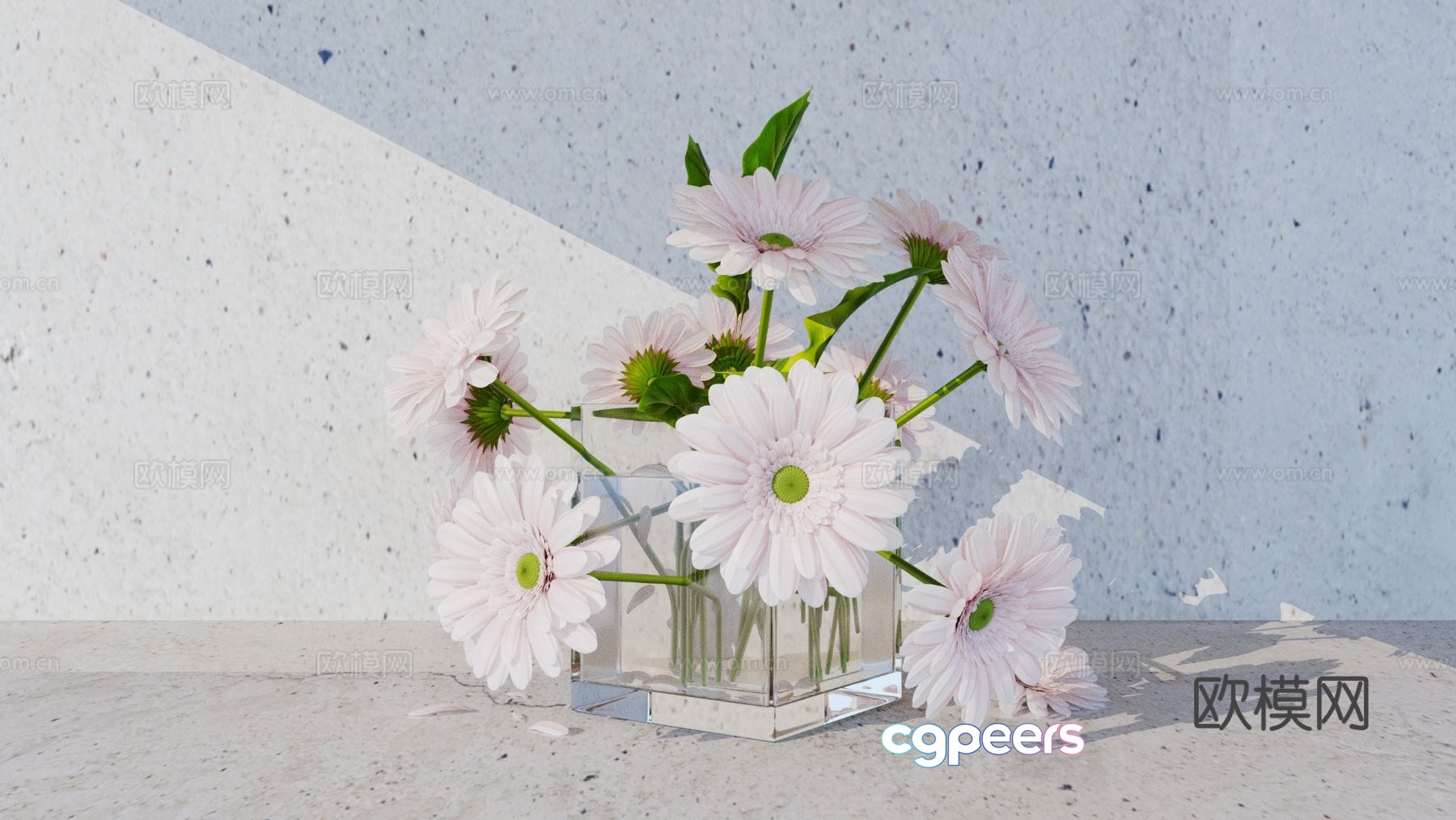 floral vase chrysanthemum flowers 3d model floral vase chrysanthemum flowers 3d model