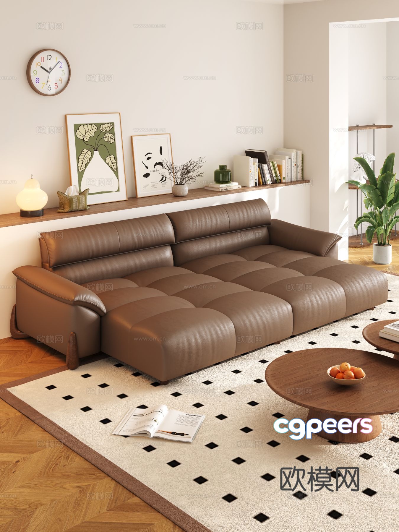 Modern double sofa functional sofa 3d model Modern double sofa functional sofa 3d model