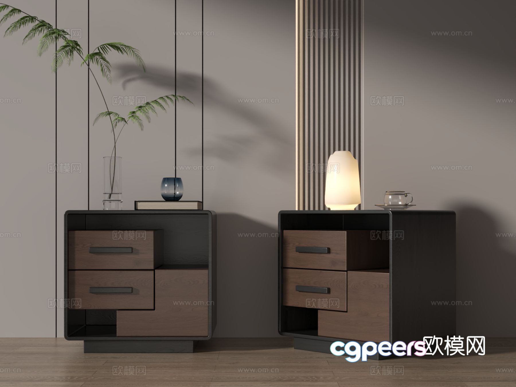 Italian bedside table 3d model Italian bedside table 3d model