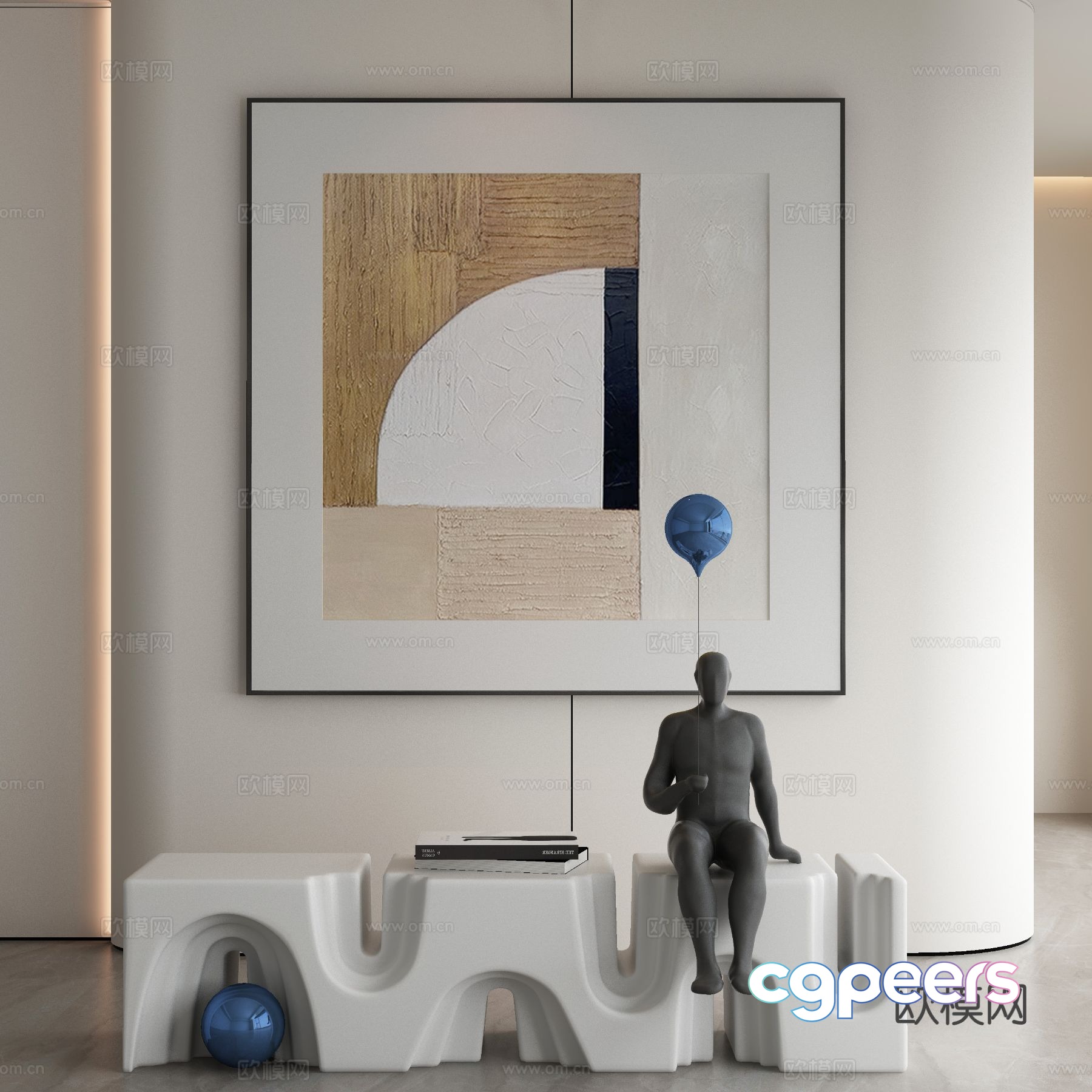Modern texture painting decorative painting 3d model Modern texture painting decorative painting 3d model