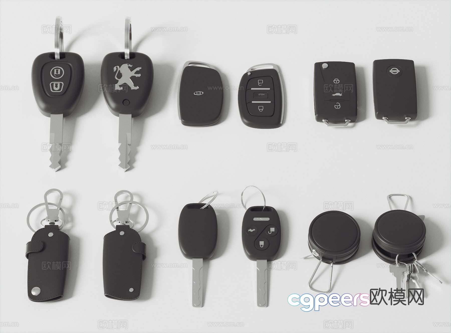 modern car key 3d model modern car key 3d model