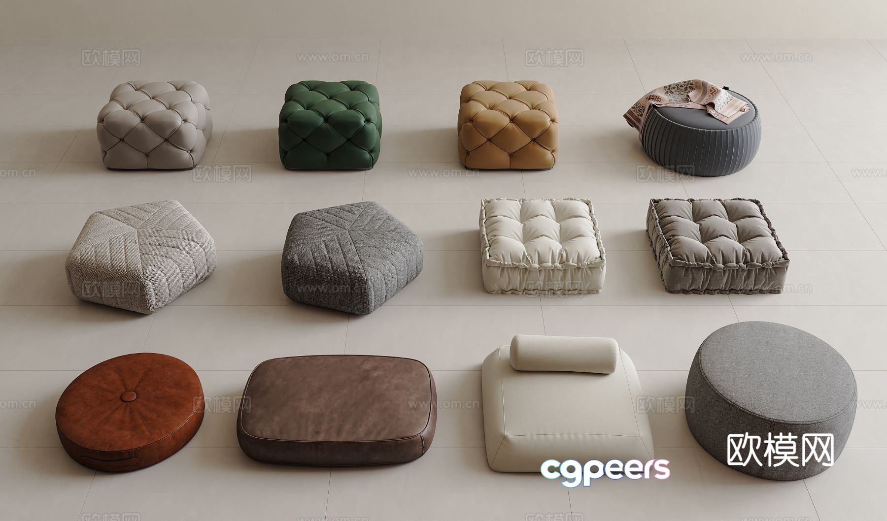 Modern stool sofa stool low stool footrest 3d model Modern stool sofa stool low stool footrest 3d model