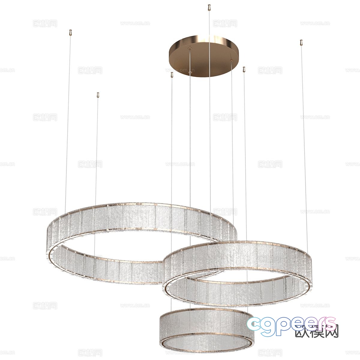 Light luxury chandelier ring chandelier 3d model Light luxury chandelier ring chandelier 3d model