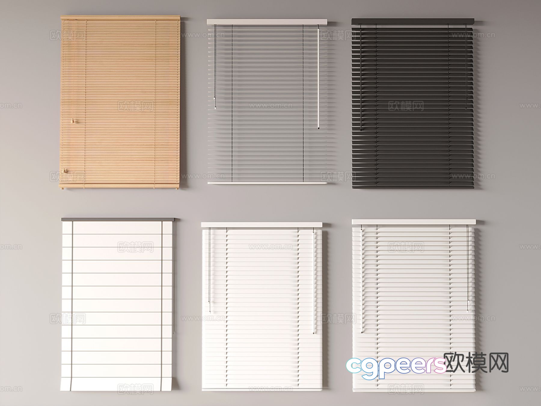 Venetian blinds roller blinds bamboo blinds sunshades curtains 3d model Venetian blinds roller blinds bamboo blinds sunshades curtains 3d model