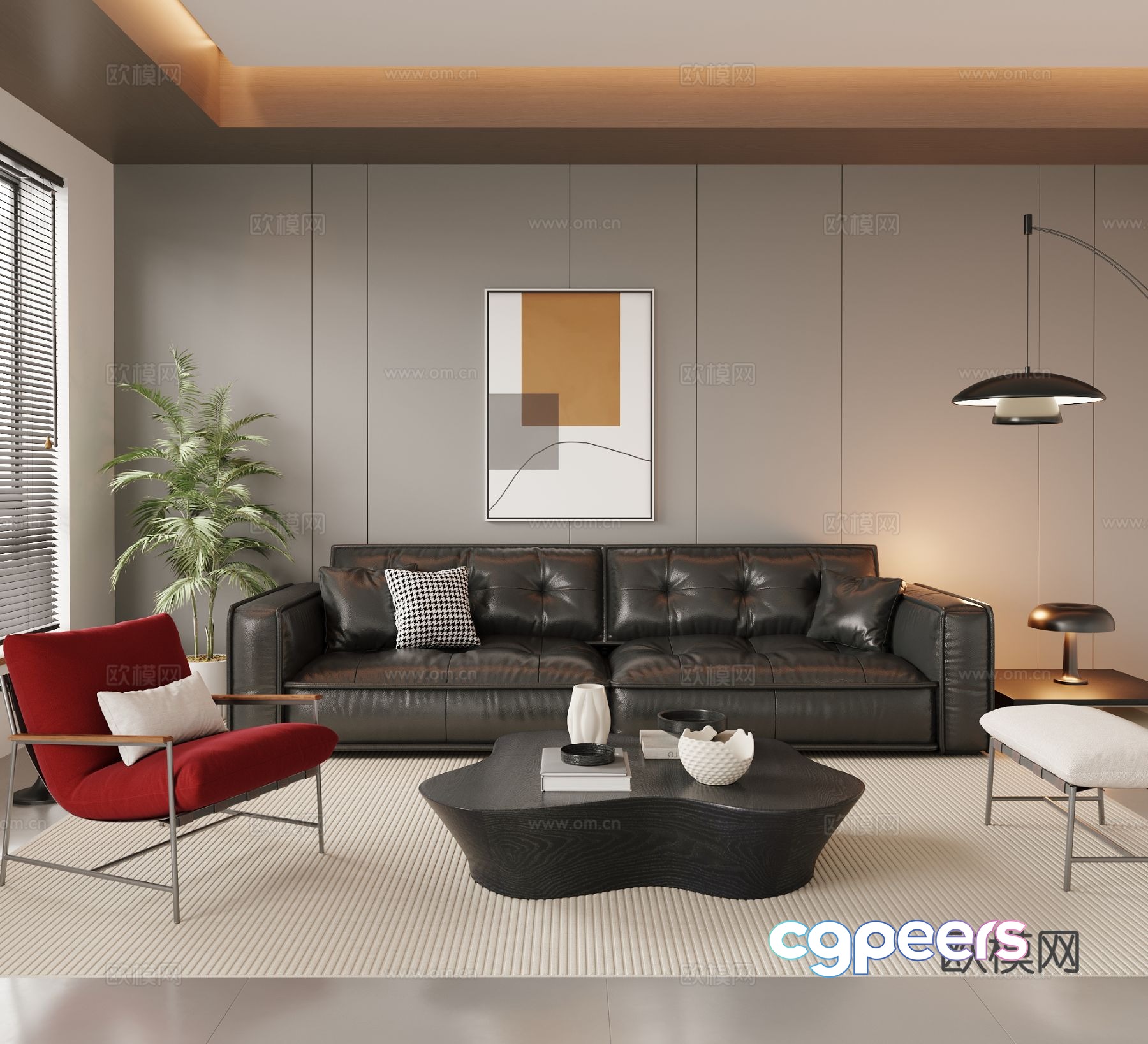 Modern living room 3d model Modern living room 3d model