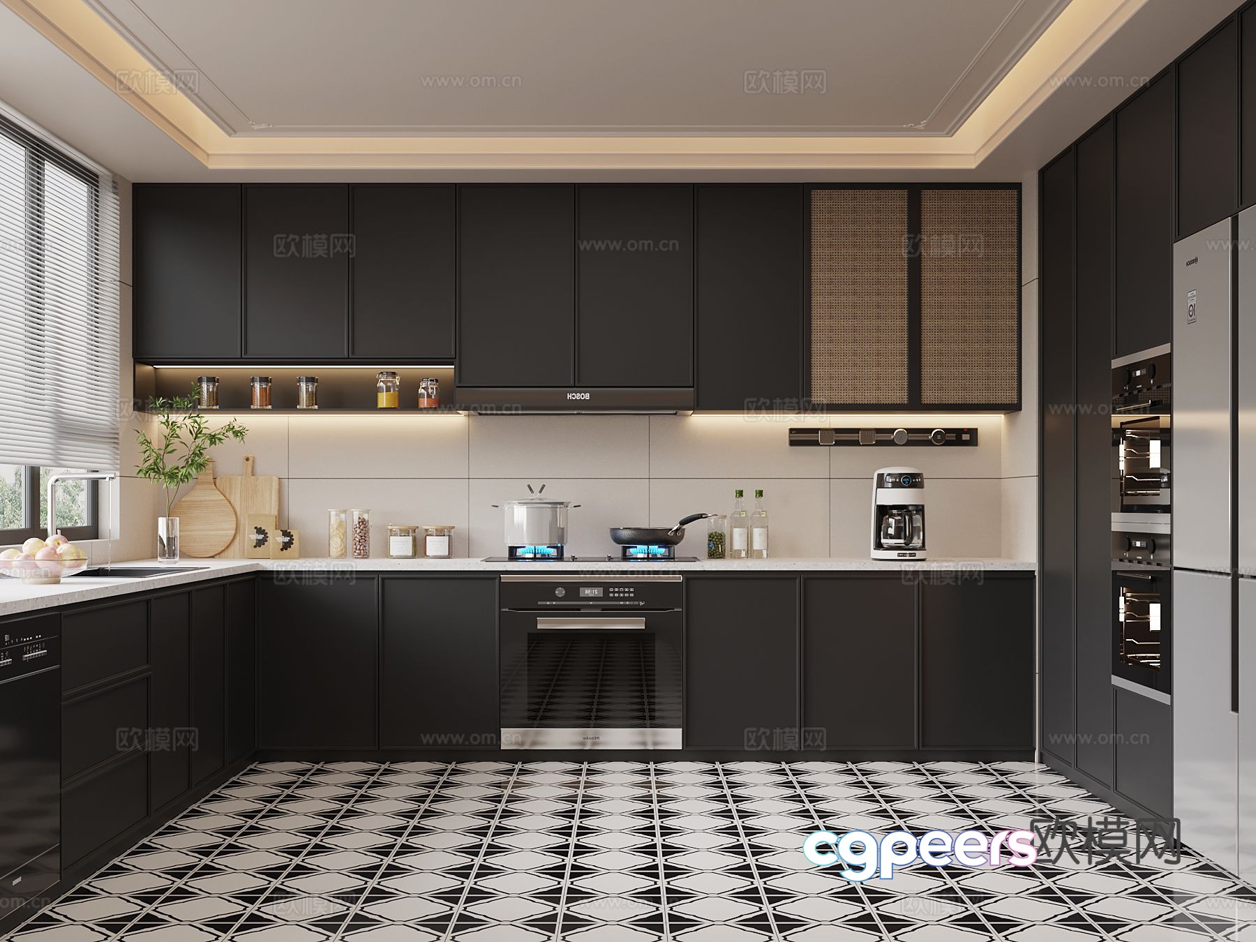 French kitchen cabinet 3d model French kitchen cabinet 3d model