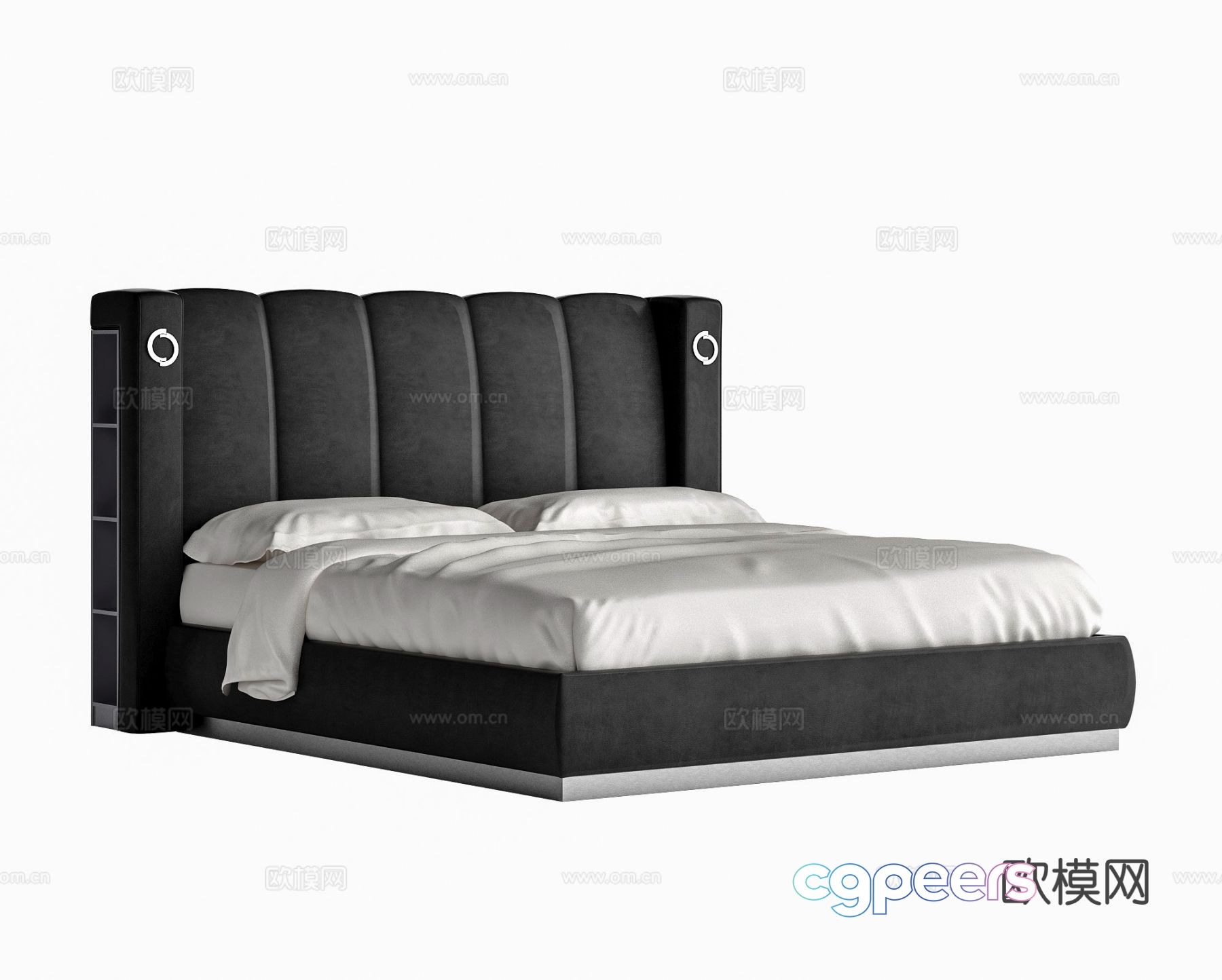 Modern double bed 3d model Modern double bed 3d model