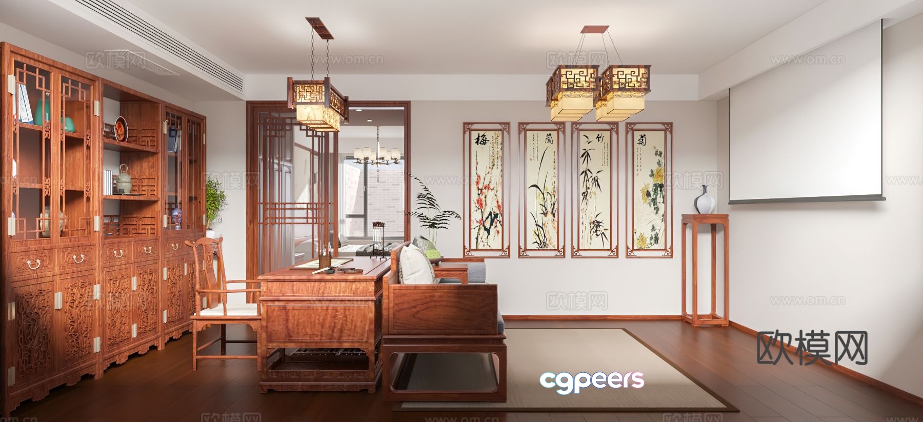 Chinese style bedroom master bedroom 3d model Chinese style bedroom master bedroom 3d model