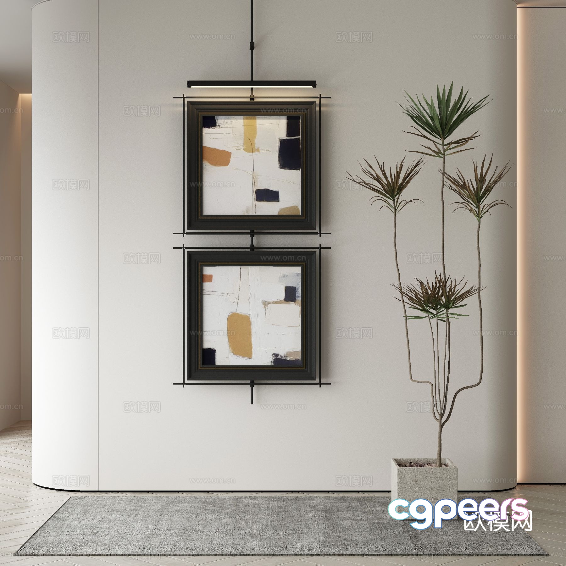 Modern texture painting decorative painting 3d model Modern texture painting decorative painting 3d model
