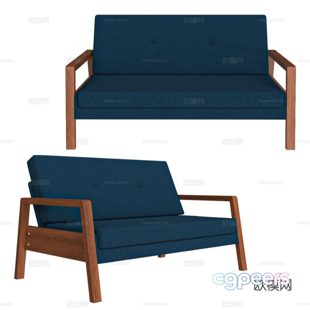 Scandic loveseat 3d model Scandic loveseat 3d model
