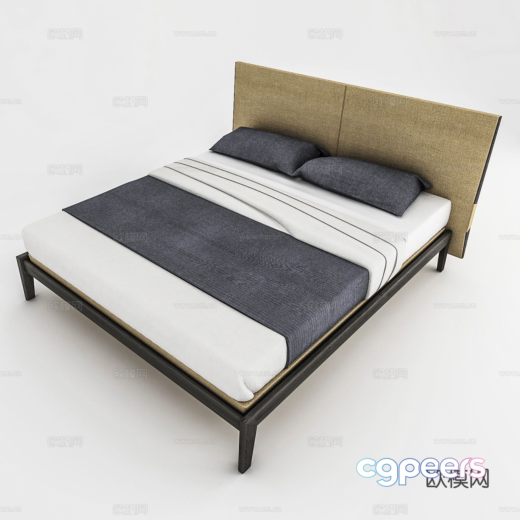 Modern double bed 3d model Modern double bed 3d model