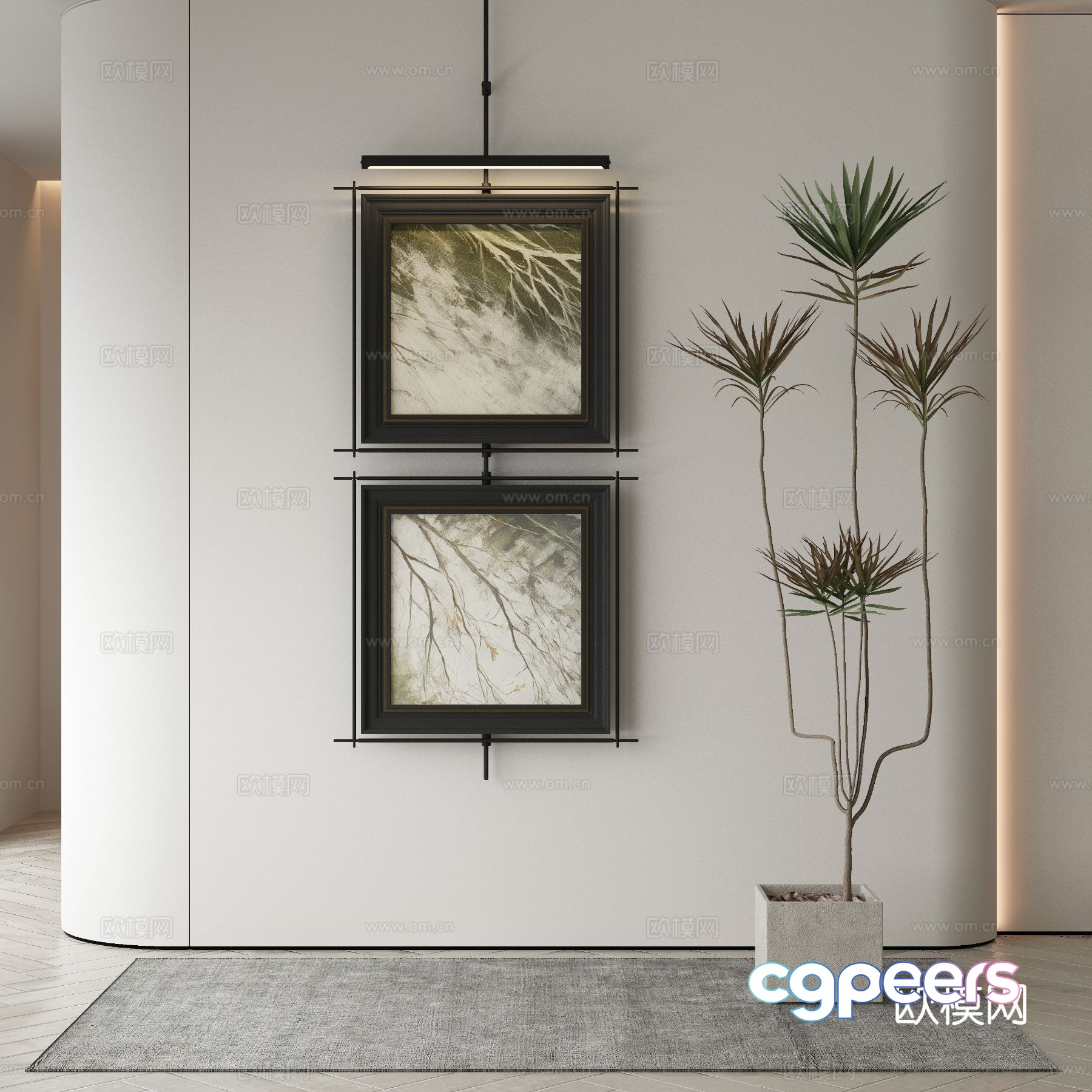Modern texture painting decorative painting 3d model Modern texture painting decorative painting 3d model