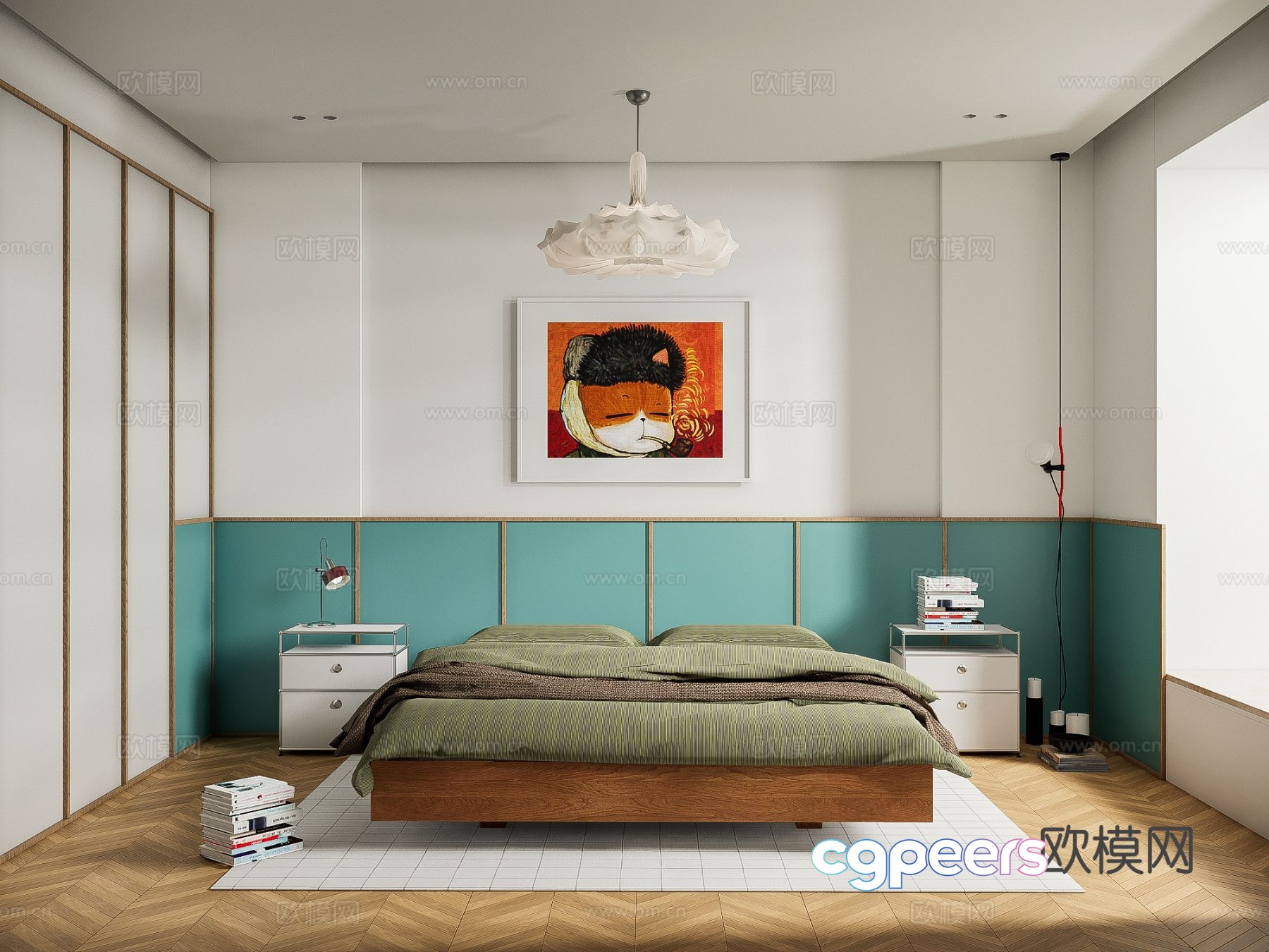 Bauhaus bedroom master bedroom 3d model Bauhaus bedroom master bedroom 3d model