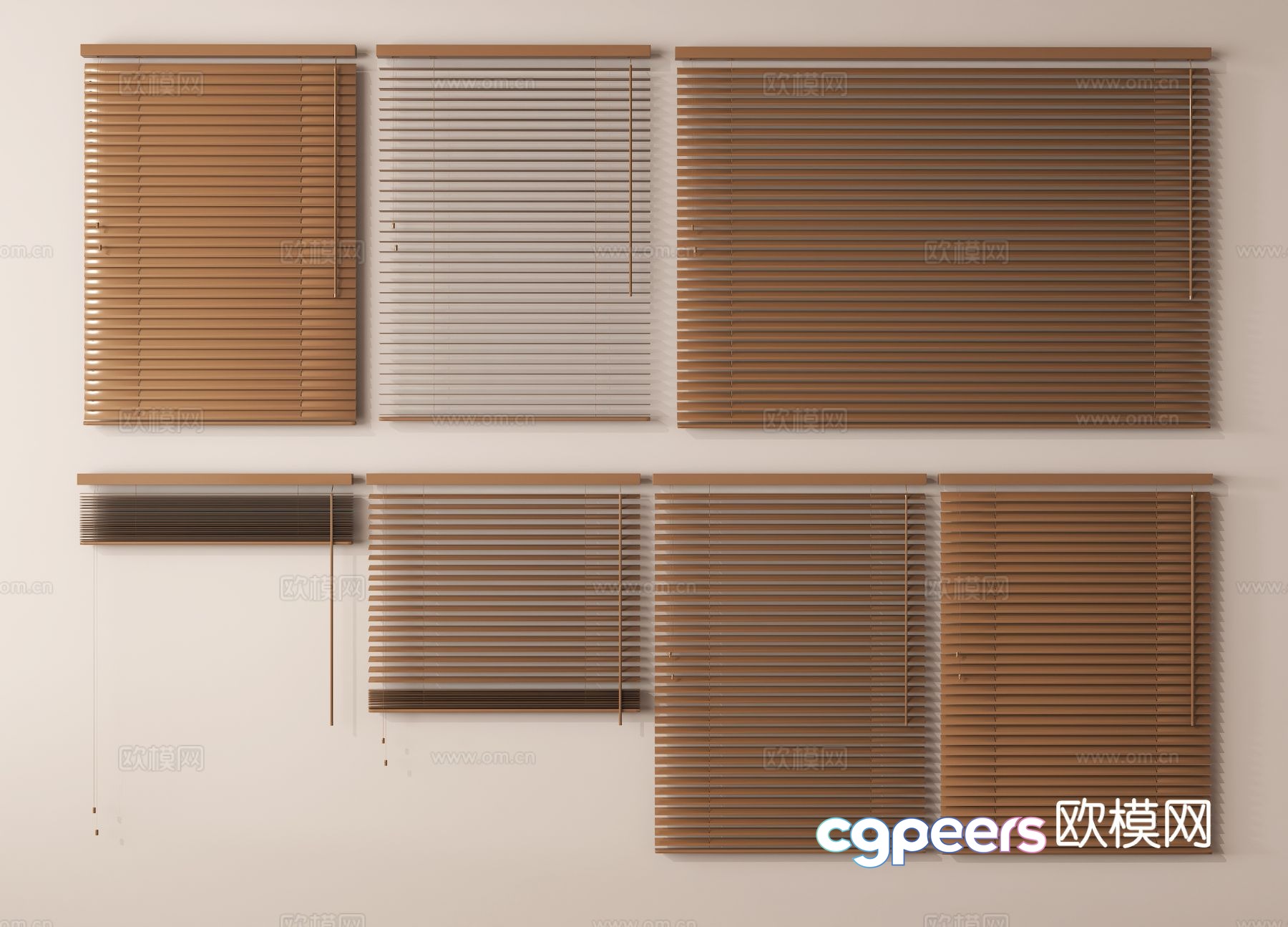 Blinds pull curtains blackout curtains folding curtains 3D model Blinds pull curtains blackout curtains folding curtains 3D model