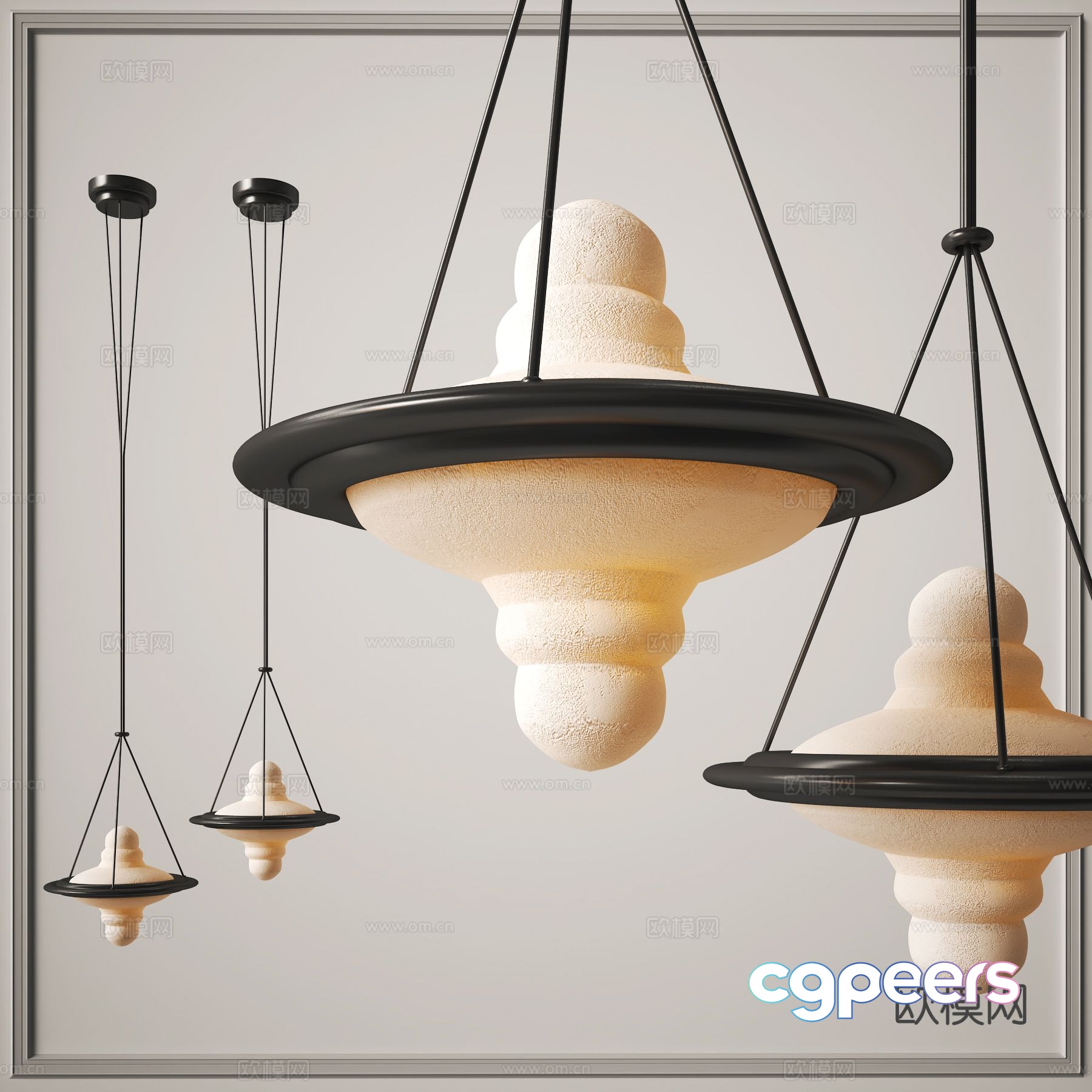 Wabi Sabi small chandelier bedside small chandelier 3d model Wabi Sabi small chandelier bedside small chandelier 3d model