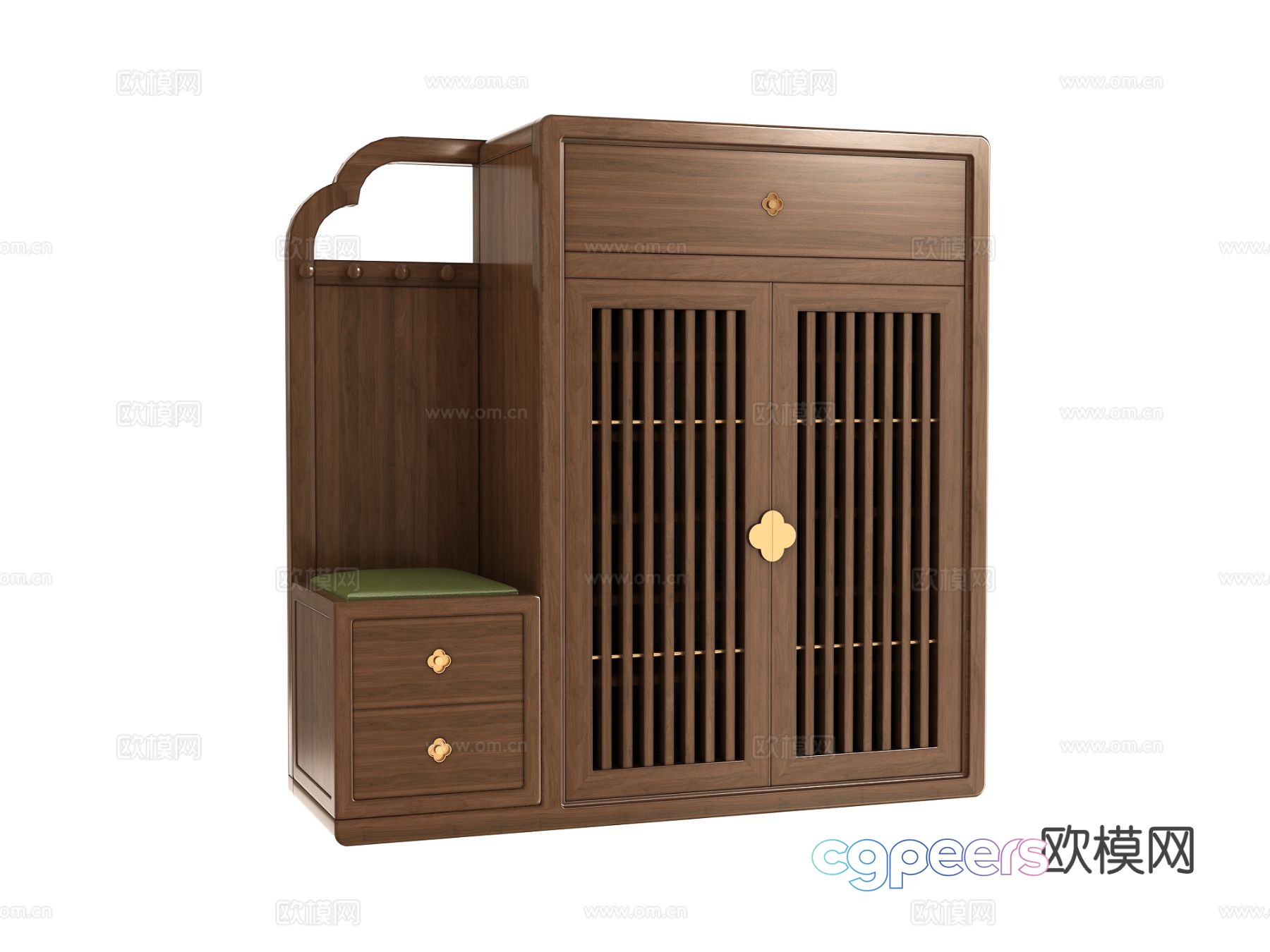 New Chinese style shoe cabinet 3d model New Chinese style shoe cabinet 3d model
