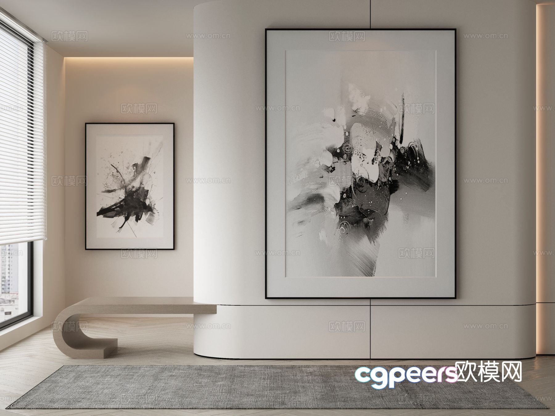 Modern texture painting decorative painting 3d model Modern texture painting decorative painting 3d model