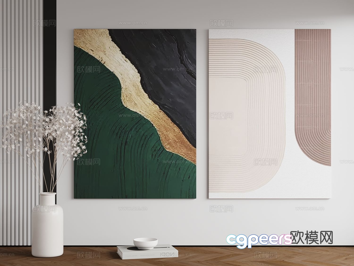 Modern decorative painting art hanging 3d model Modern decorative painting art hanging 3d model