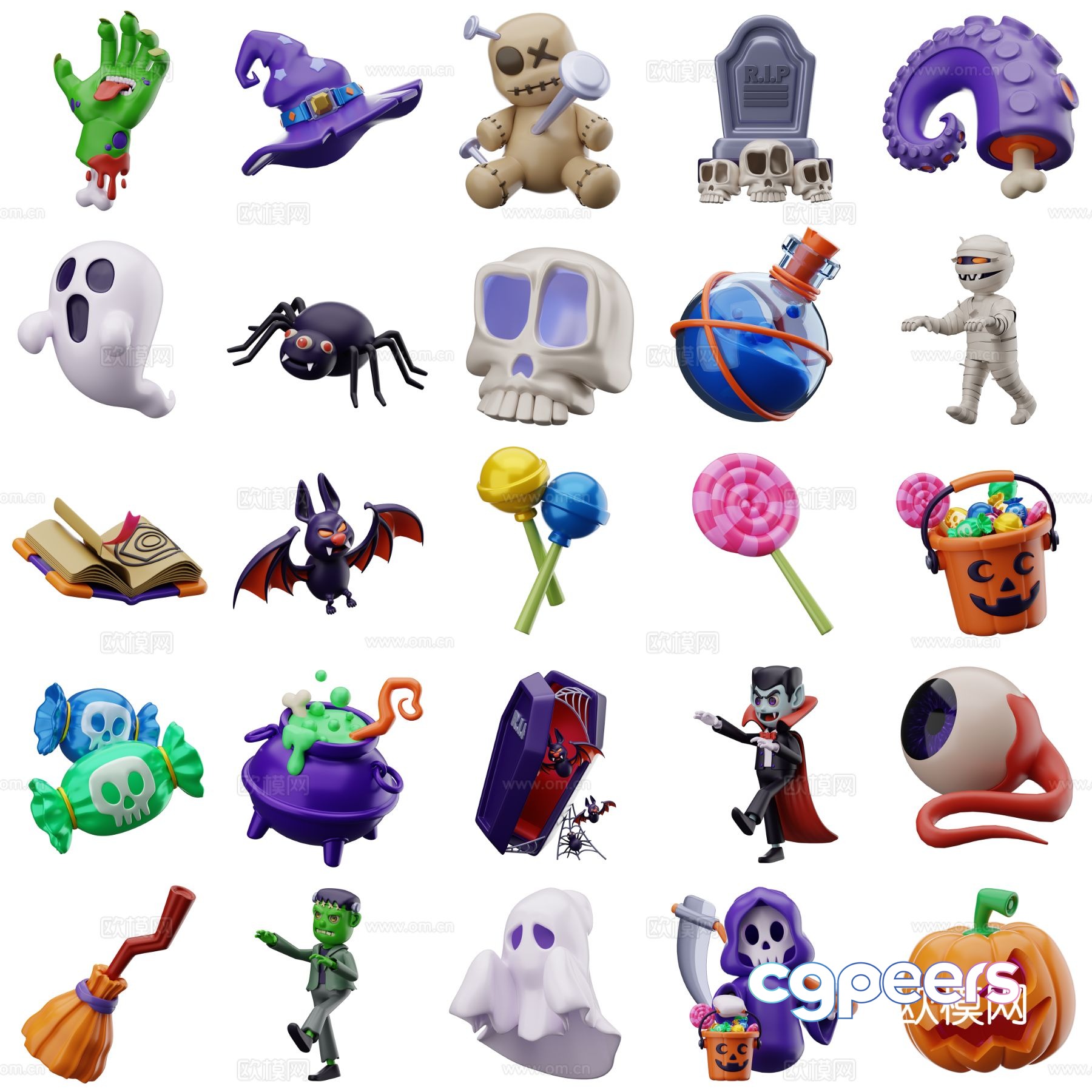 Modern Halloween doll trendy ornaments 3D model Modern Halloween doll trendy ornaments 3D model