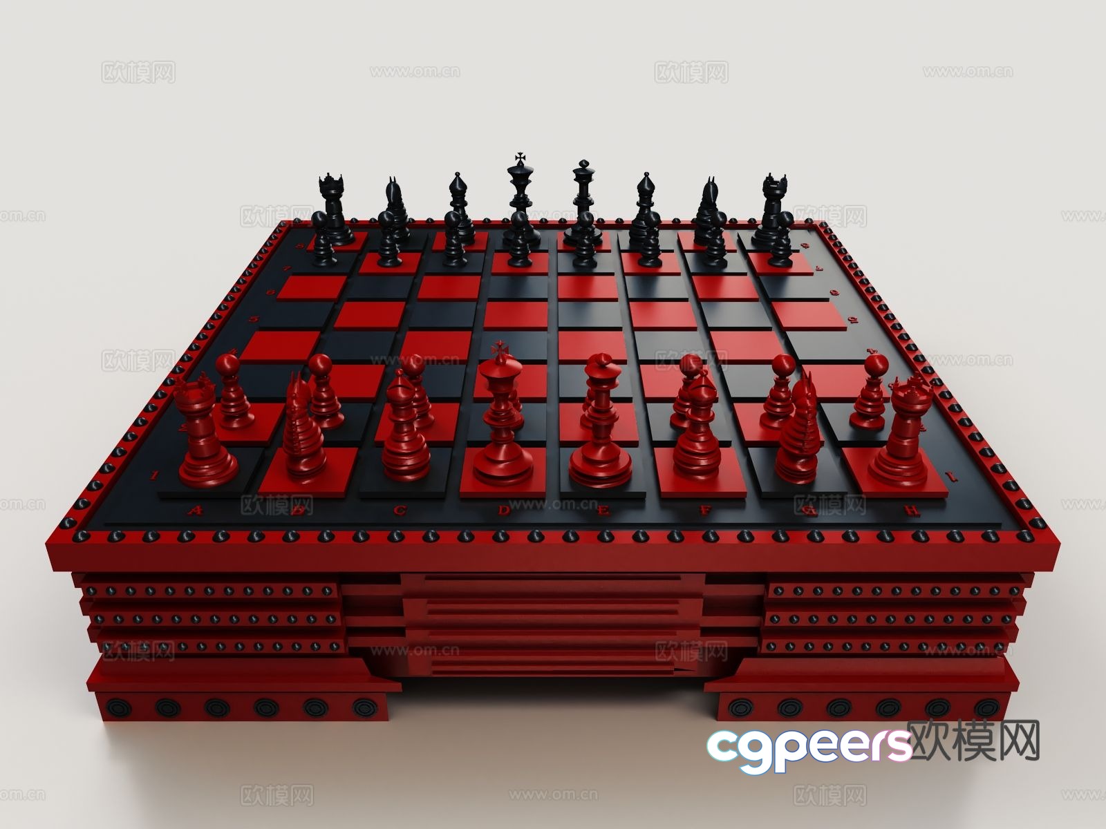 chess table chessboard 3d model chess table chessboard 3d model