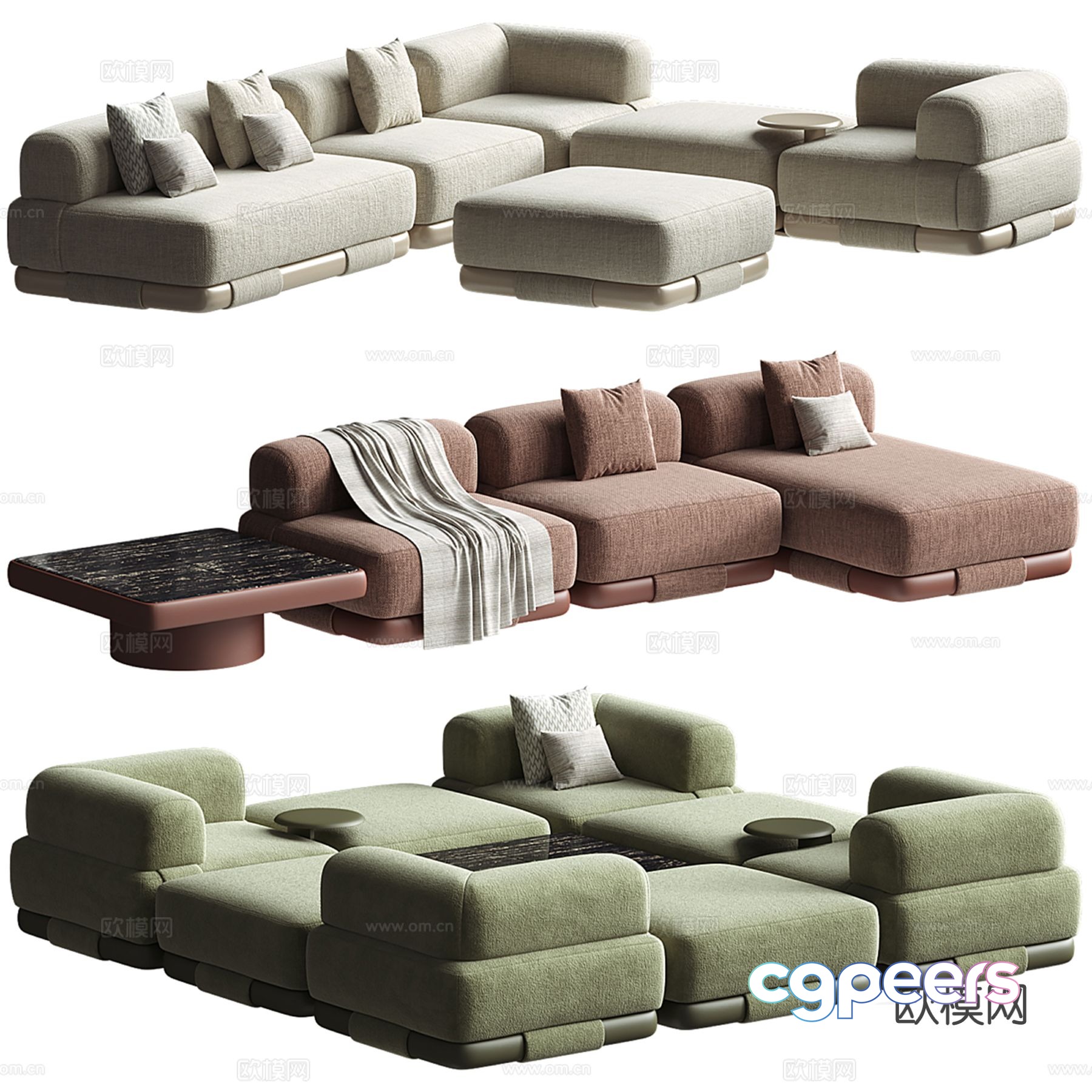 INSULA modular sofa multi-person sofa 3d model INSULA modular sofa multi-person sofa 3d model