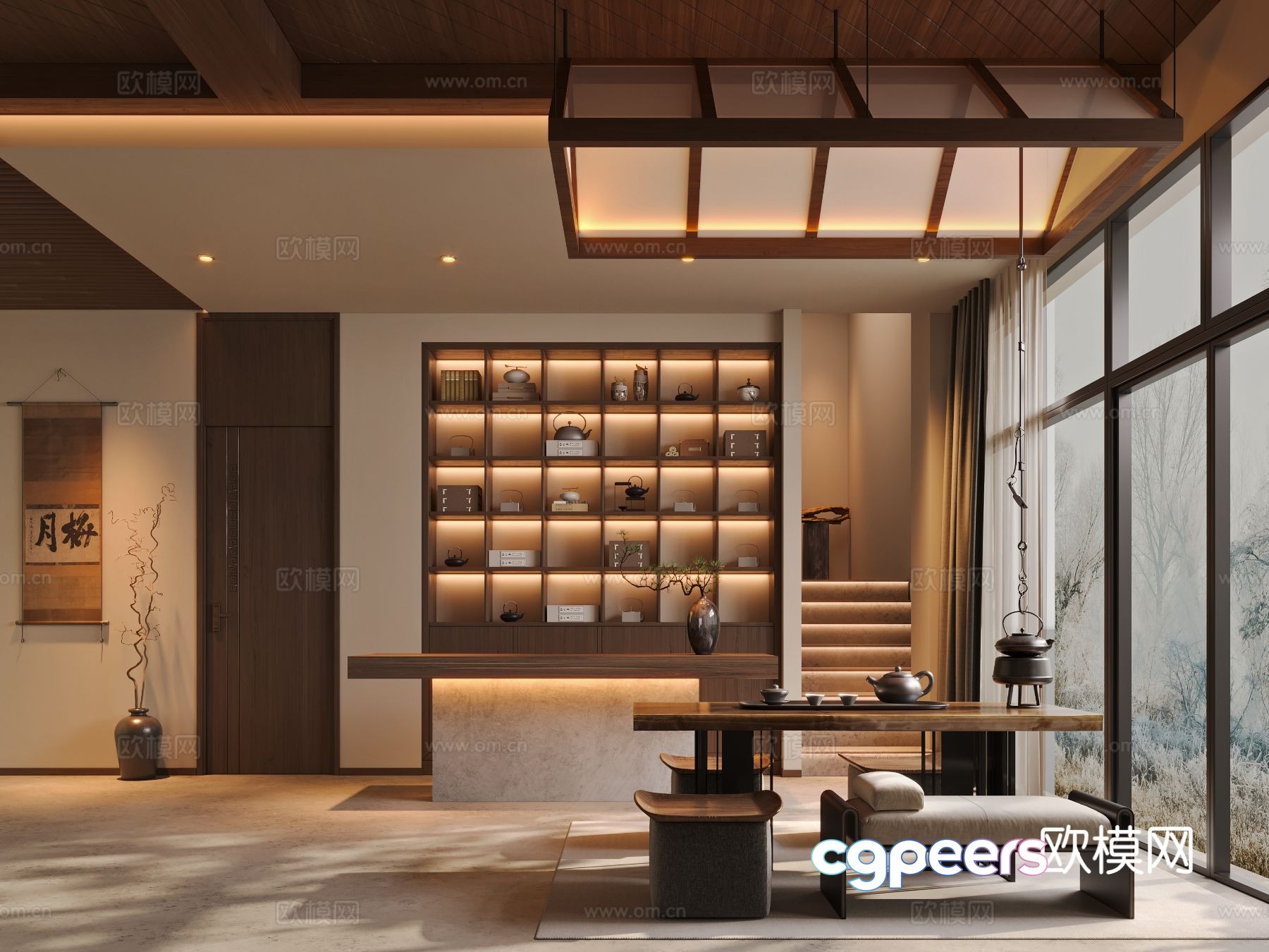 New Chinese tea room 3d model New Chinese tea room 3d model