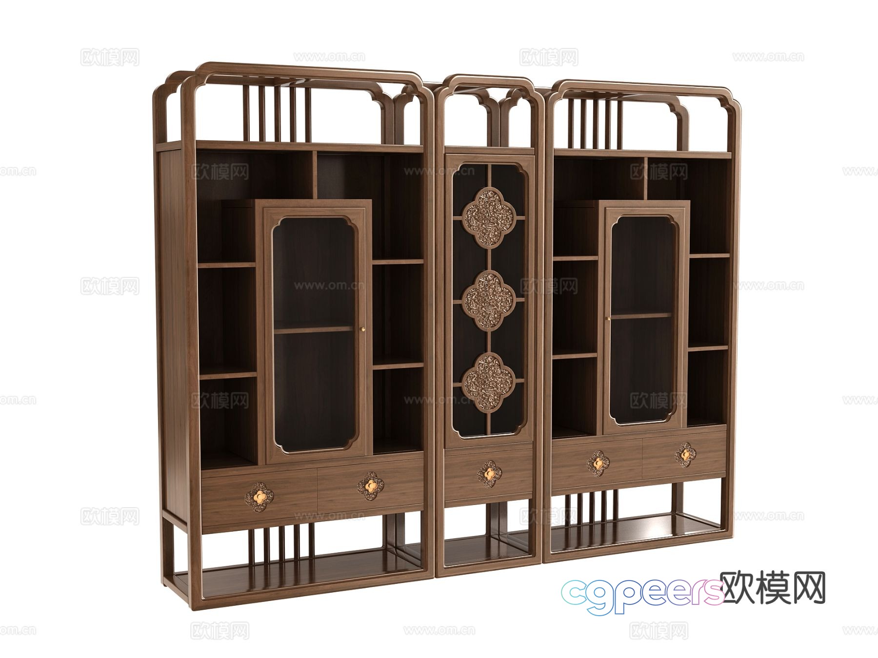 New Chinese style bookcase bookshelf 3d model New Chinese style bookcase bookshelf 3d model