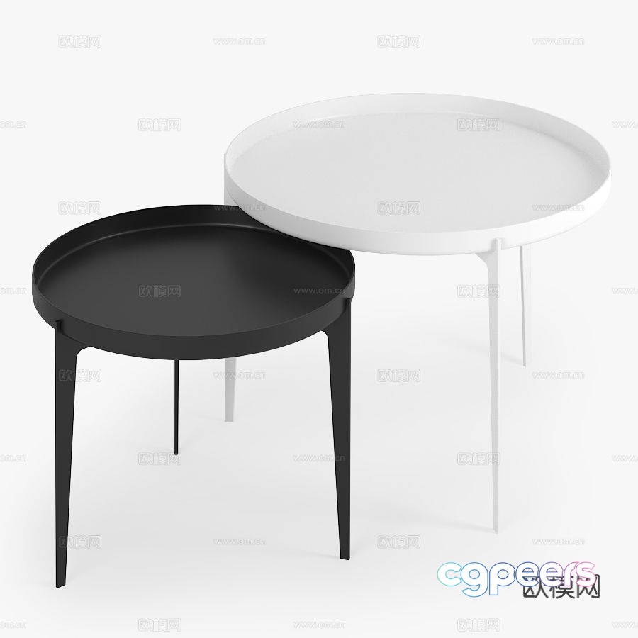 Illusion modern corner table side table round table table table 3d model Illusion modern corner table side table round table table table 3d model