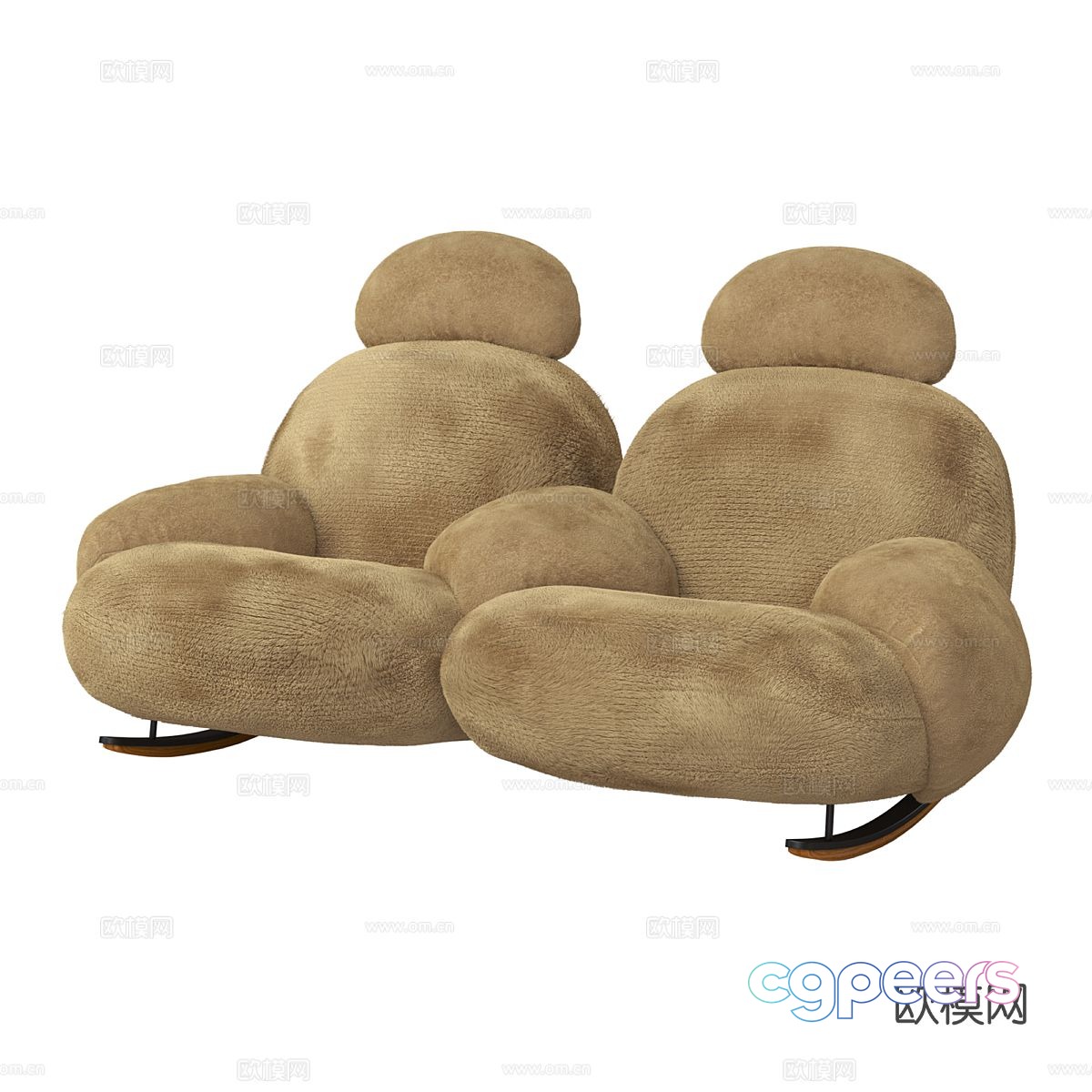 Double sofa plush sofa 3d model Double sofa plush sofa 3d model