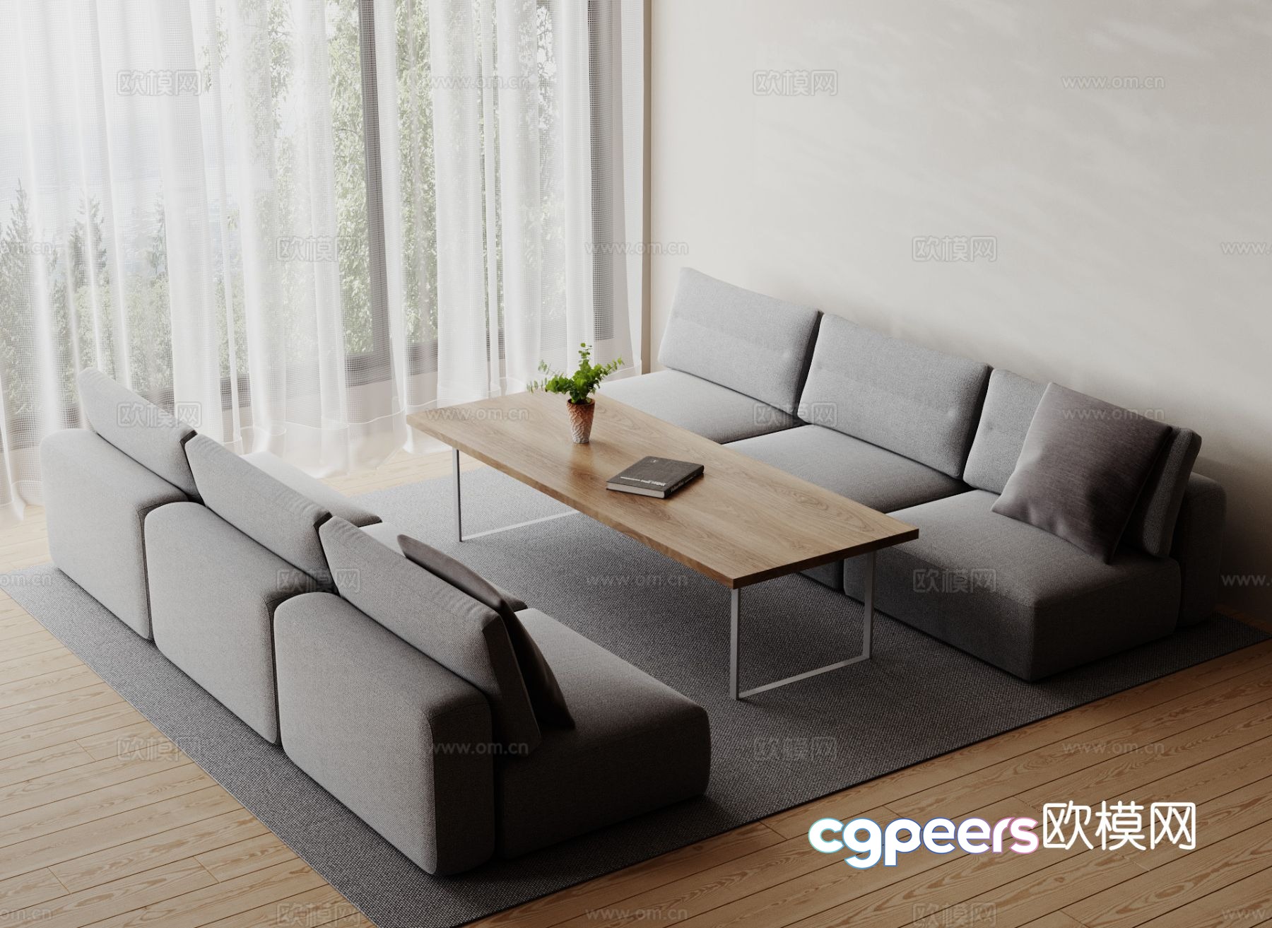 Modern sectional sofa 3d model Modern sectional sofa 3d model