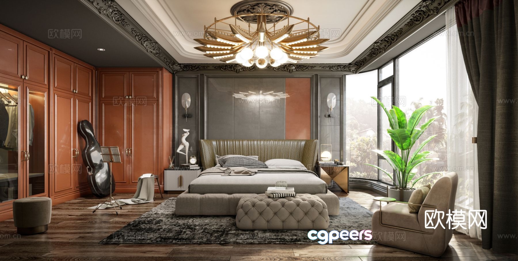 Light luxury bedroom master bedroom 3d model Light luxury bedroom master bedroom 3d model