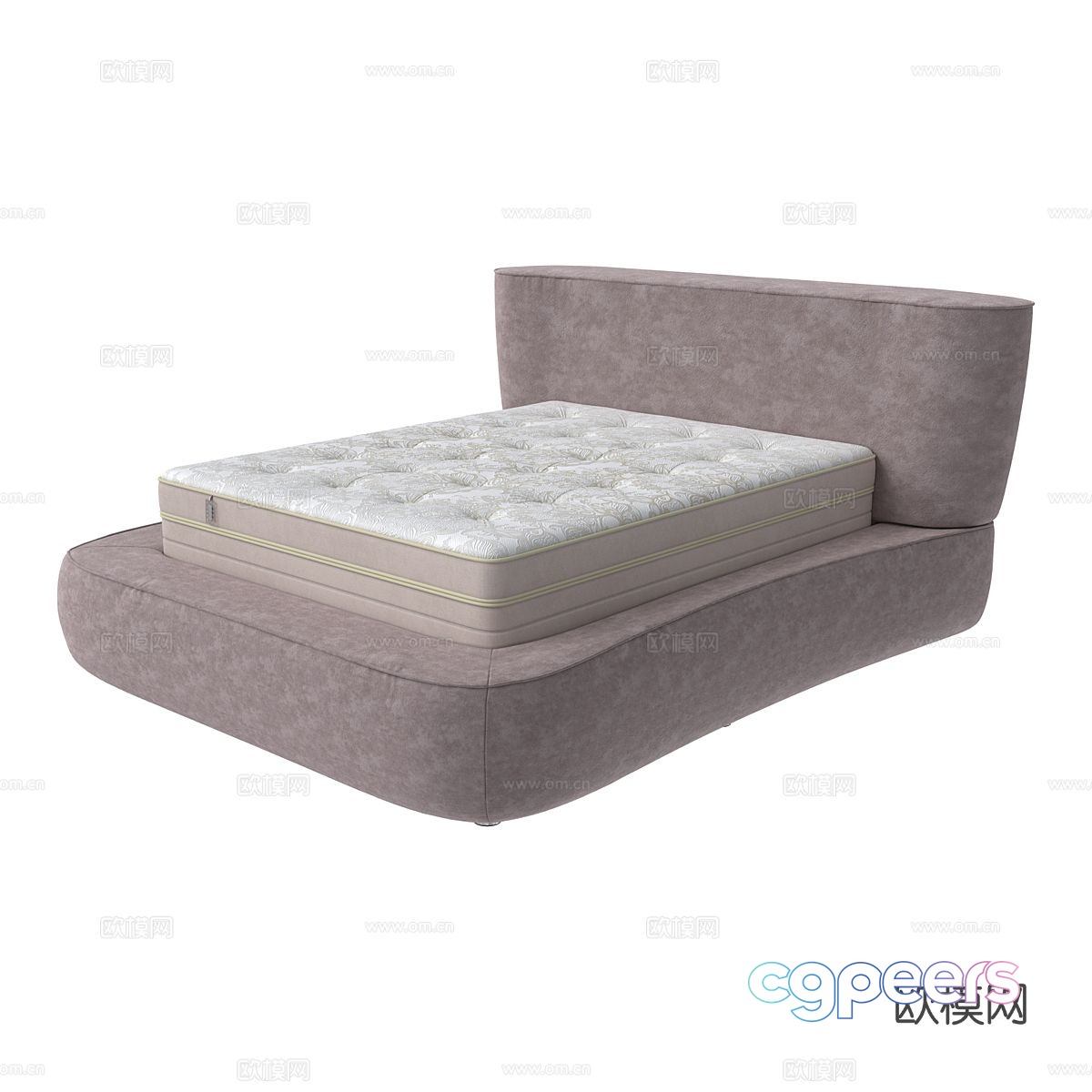 Modern double bed 3d model Modern double bed 3d model