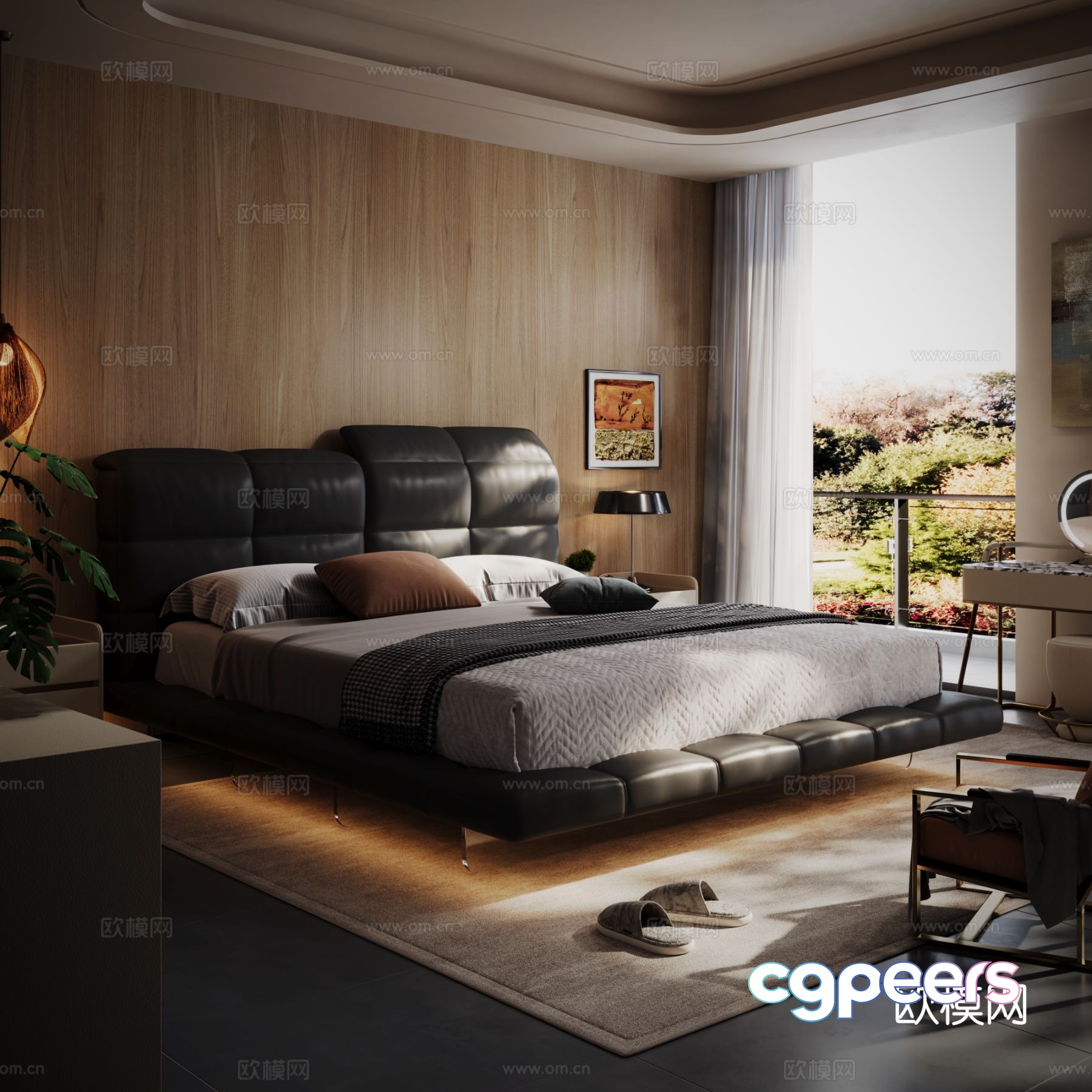 Italian double bed 3d model Italian double bed 3d model