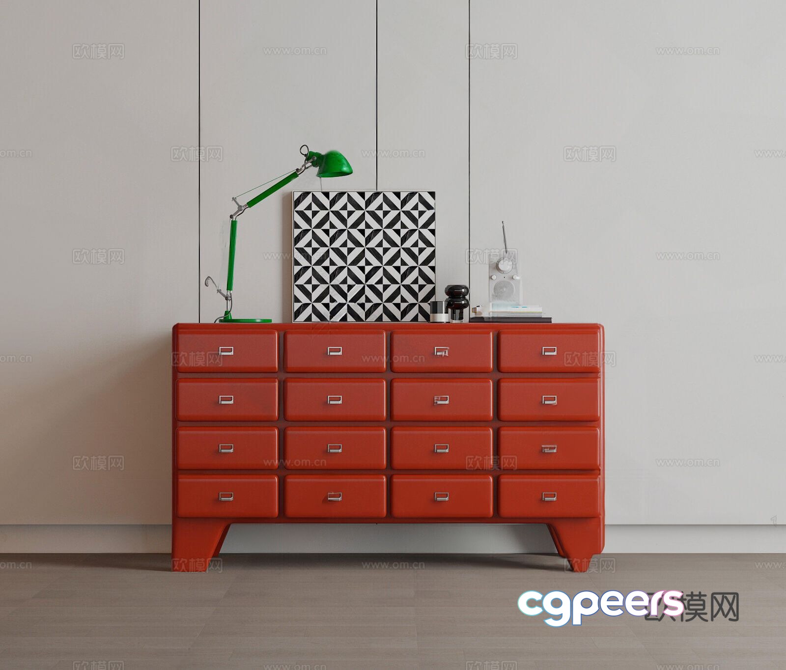 Modern side cabinet chest 3d model Modern side cabinet chest 3d model