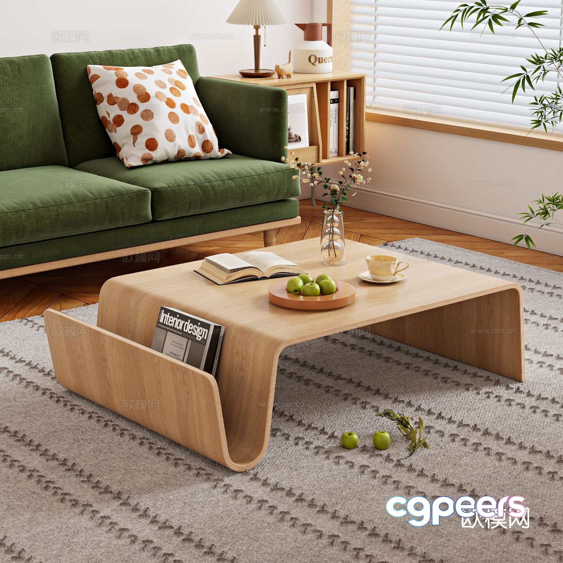 Nordic coffee table solid wood coffee table 3d model Nordic coffee table solid wood coffee table 3d model