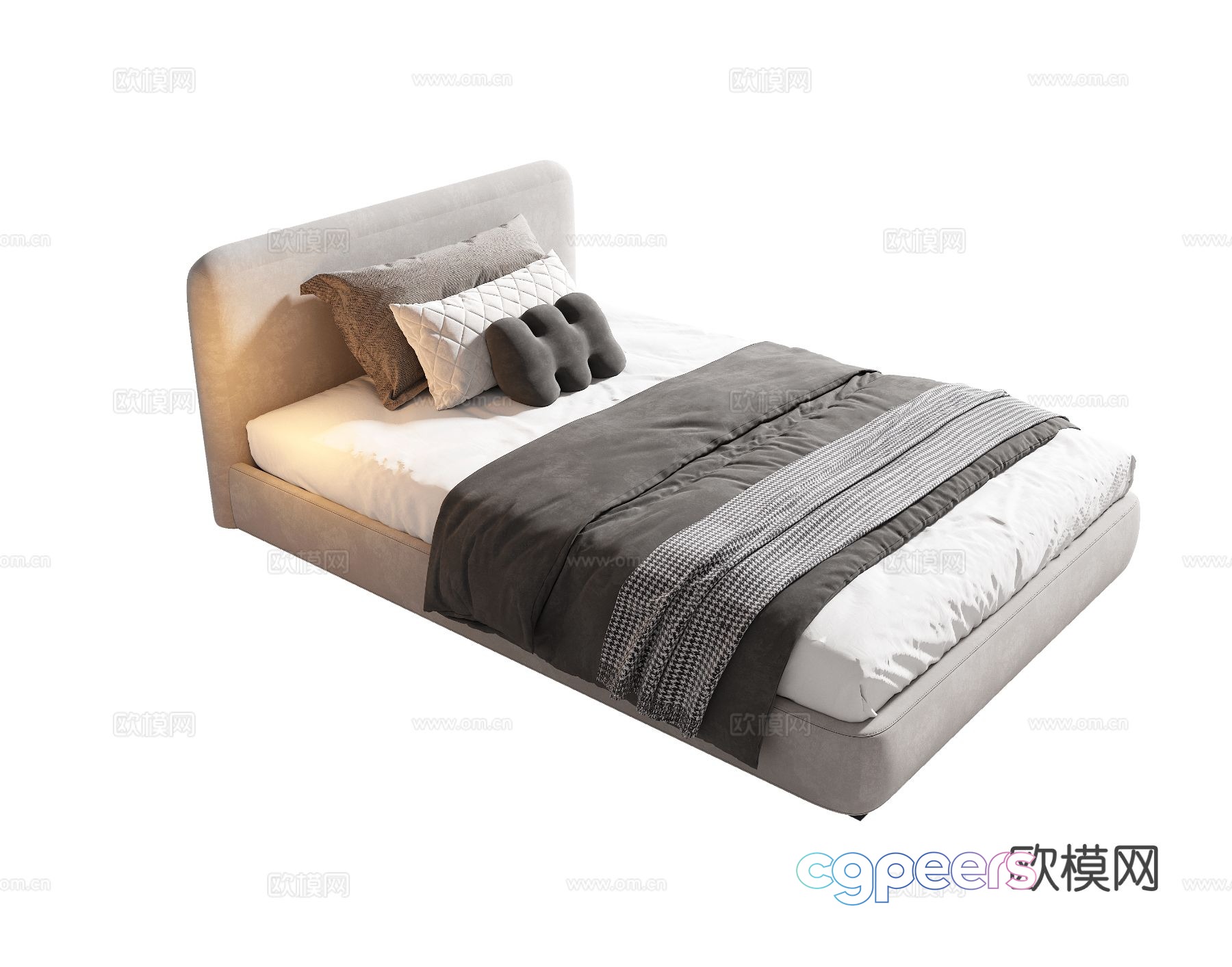Modern single bed 3d model Modern single bed 3d model