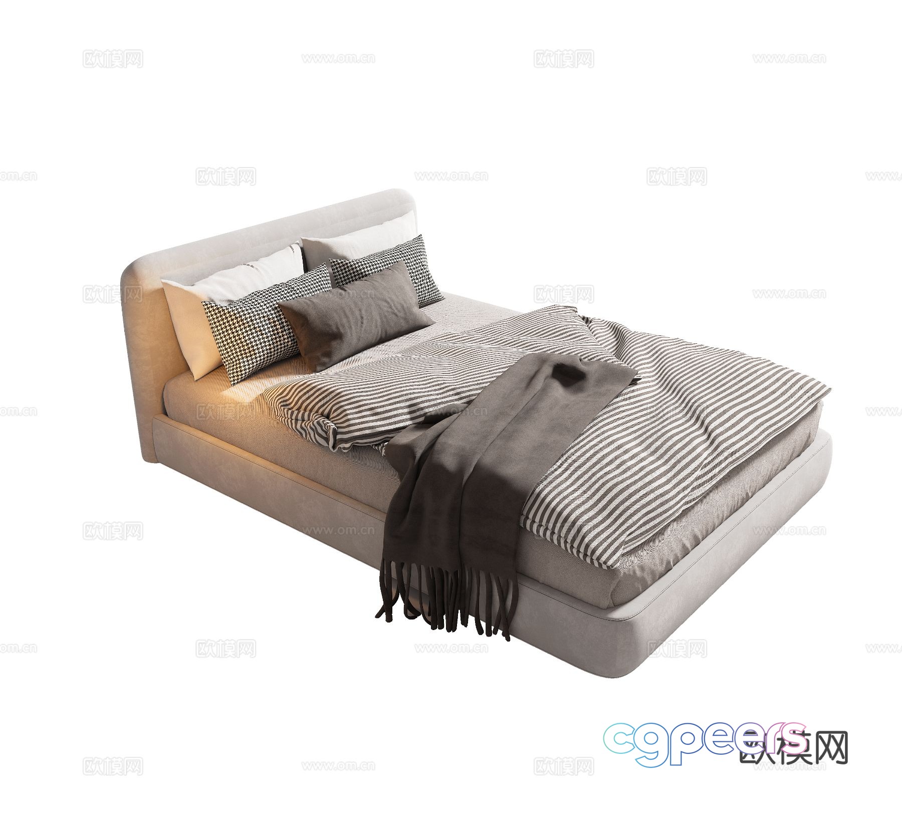Modern single bed 3d model Modern single bed 3d model