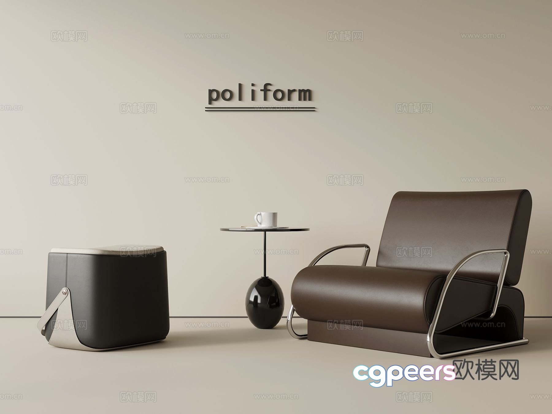 Single sofa leather sofa 3d model Single sofa leather sofa 3d model